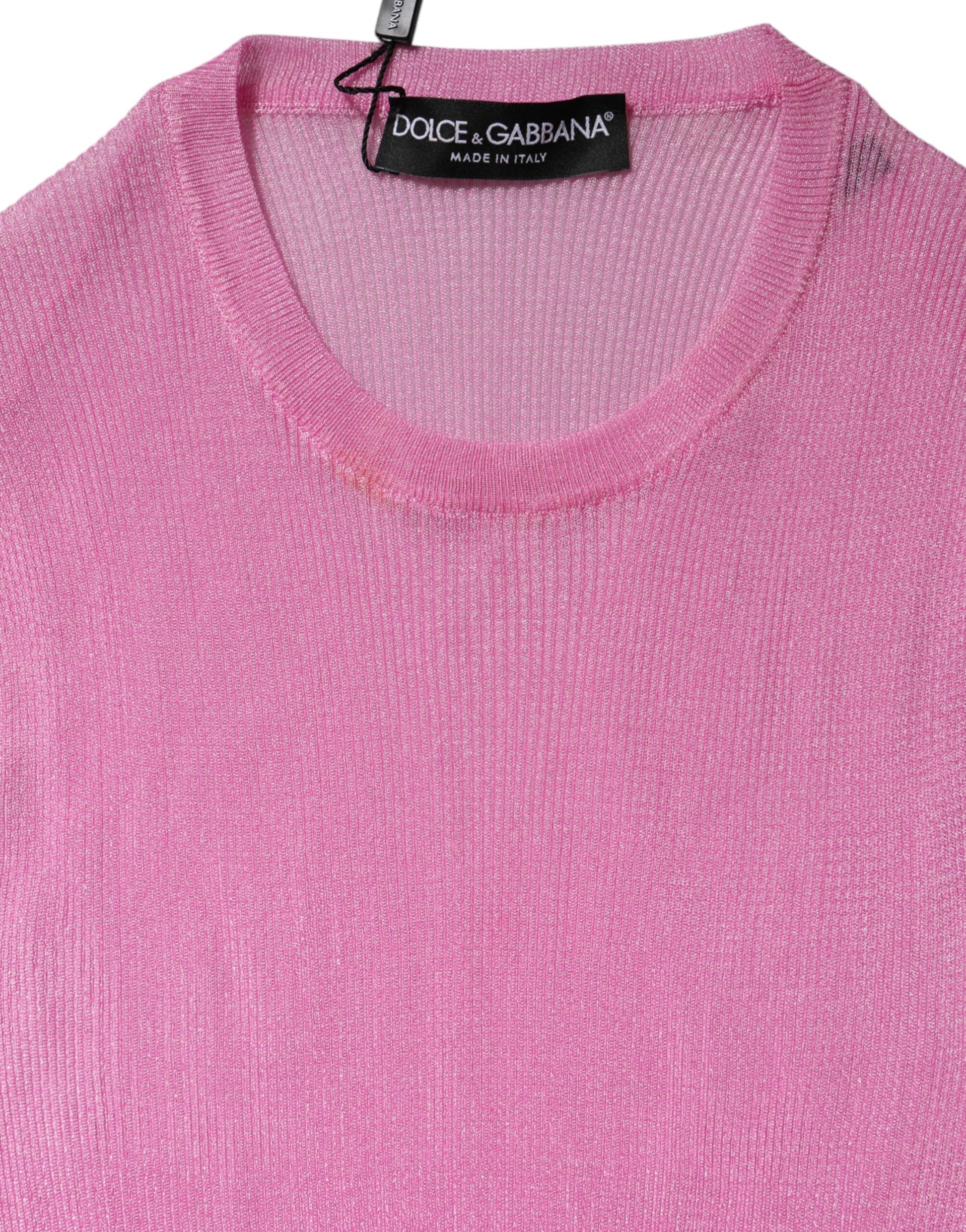 Dolce & Gabbana Pink Sleeveless T-Shirt for Women additional view