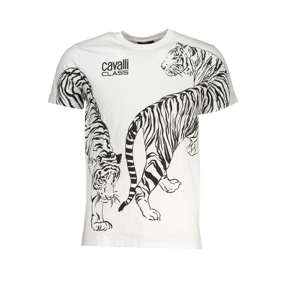 T-shirt homme en coton Cavalli Class blanc