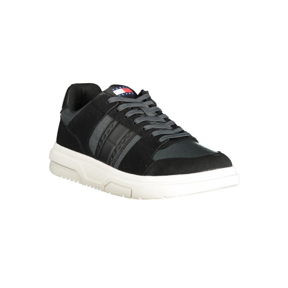 Baskets homme en cuir noir Tommy Hilfiger