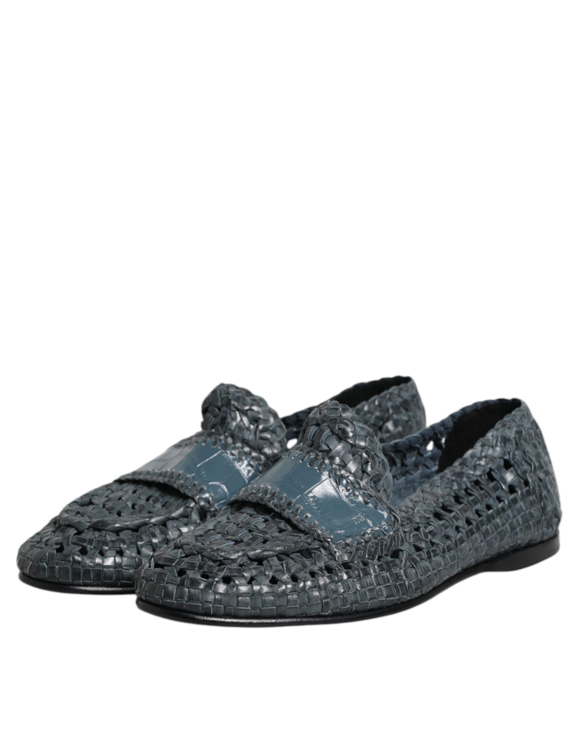 Dolce & Gabbana Blue Slip On Loafers for Men side view