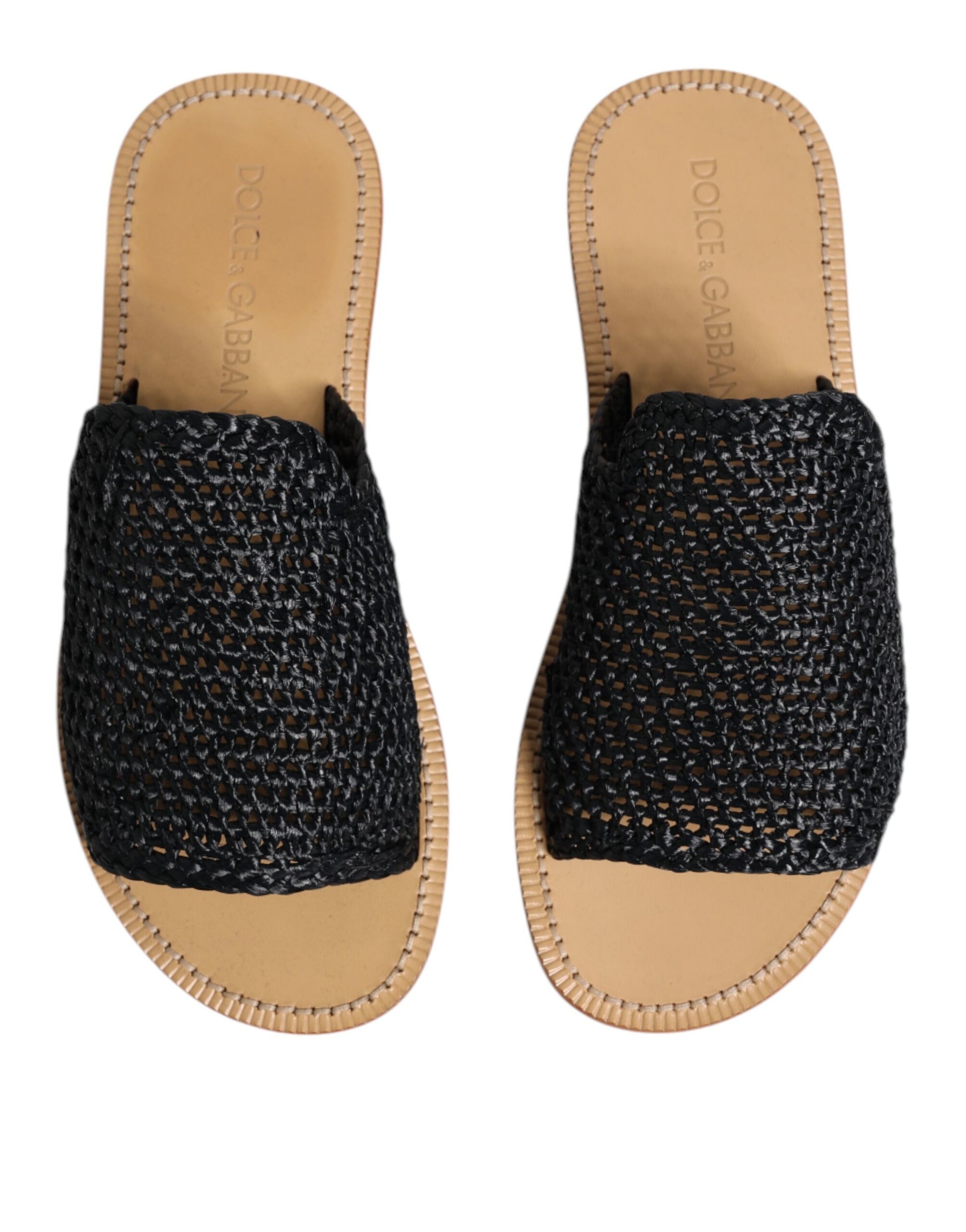 Dolce & Gabbana Black Slides for Men detail view