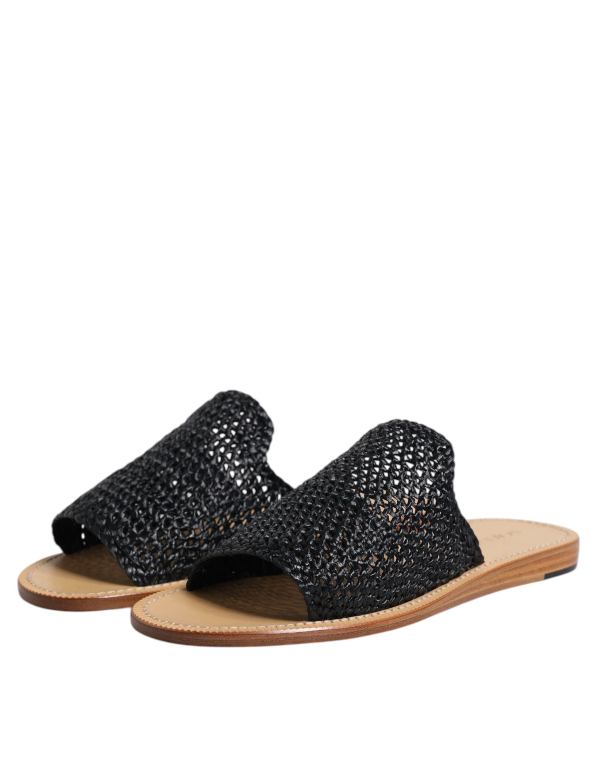 Dolce & Gabbana Black Slides for Men side view