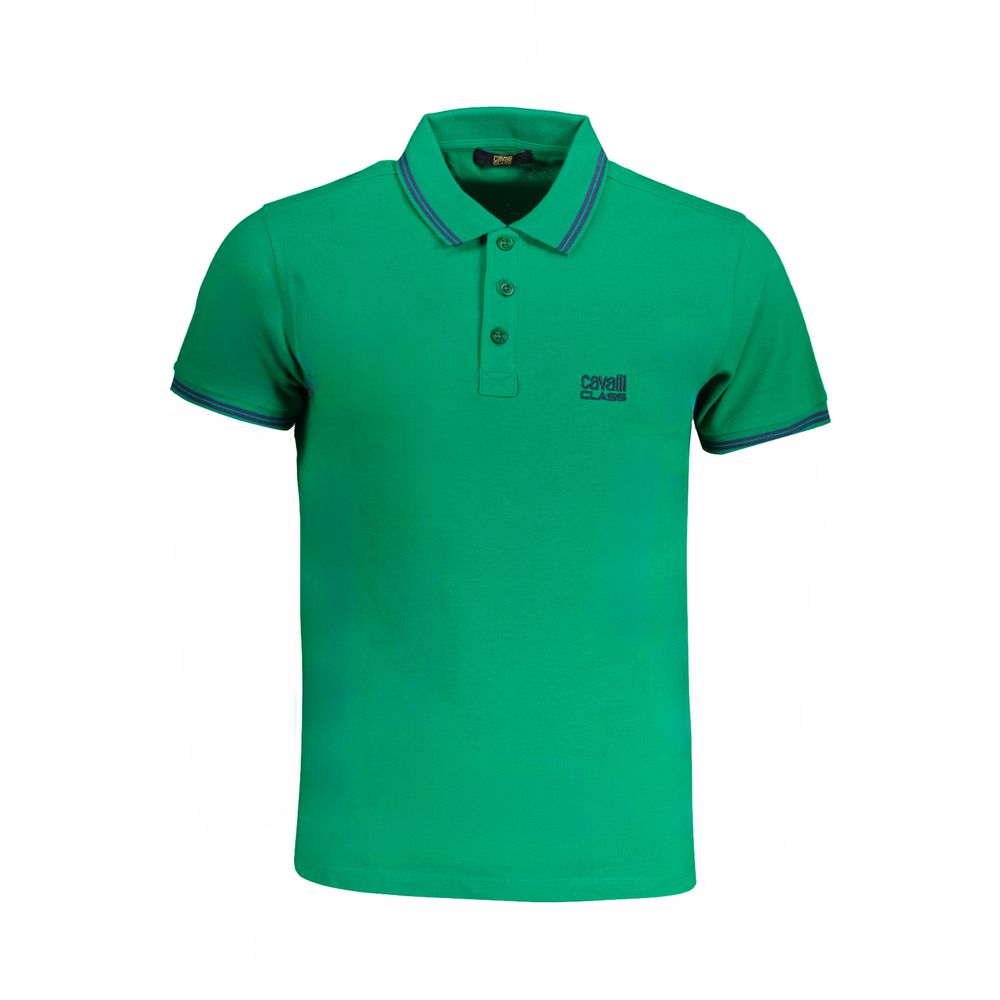 Cavalli Class Grünes Baumwoll-Herren-Polo