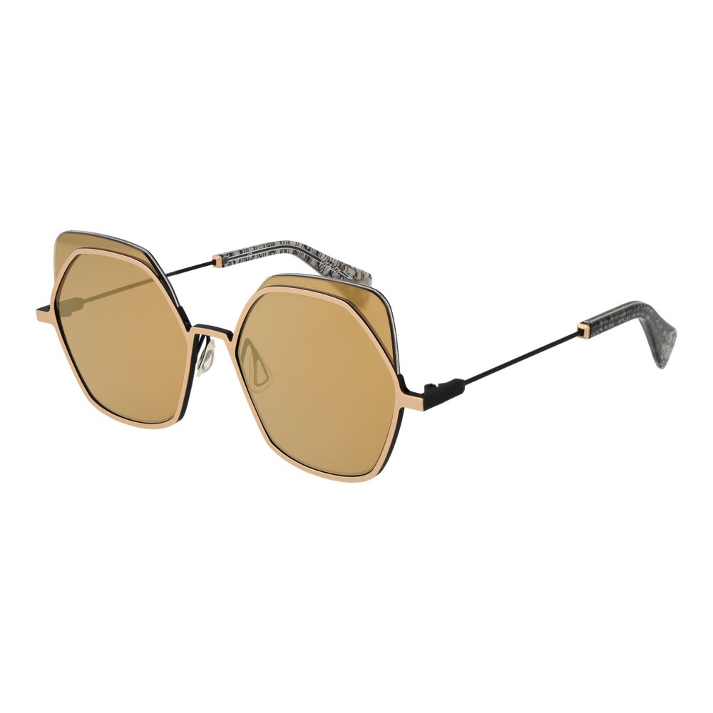 Lunettes de soleil Yohji Yamamoto en acier inoxydable doré