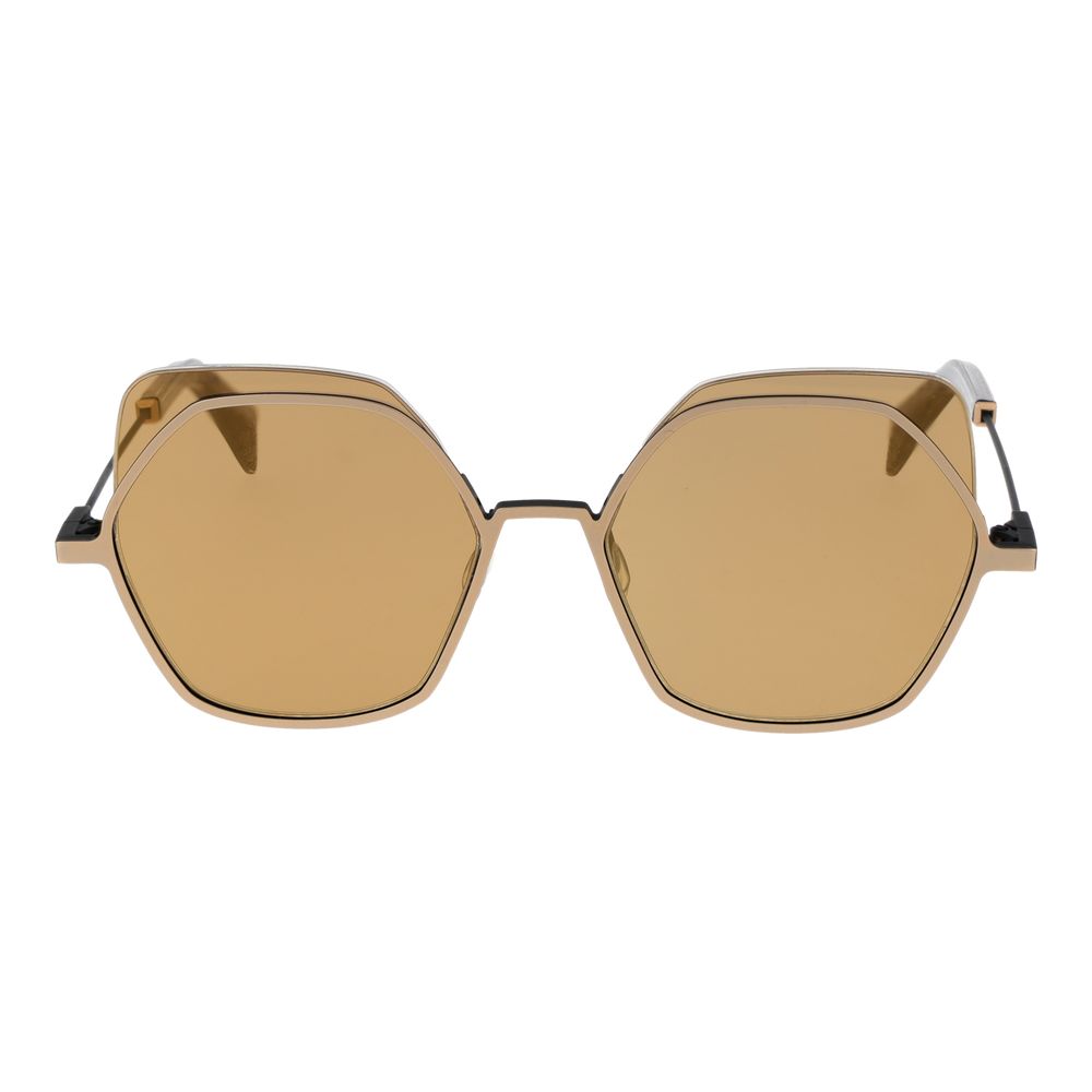 Lunettes de soleil Yohji Yamamoto en acier inoxydable doré
