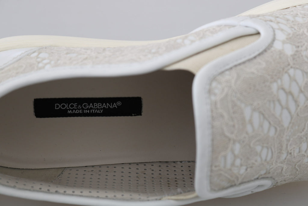 Dolce & Gabbana White Slip On Loafers for Women additional view