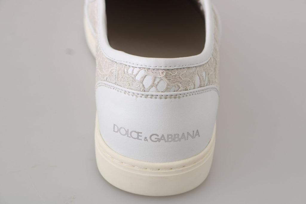 Dolce & Gabbana White Slip On Loafers for Women additional view