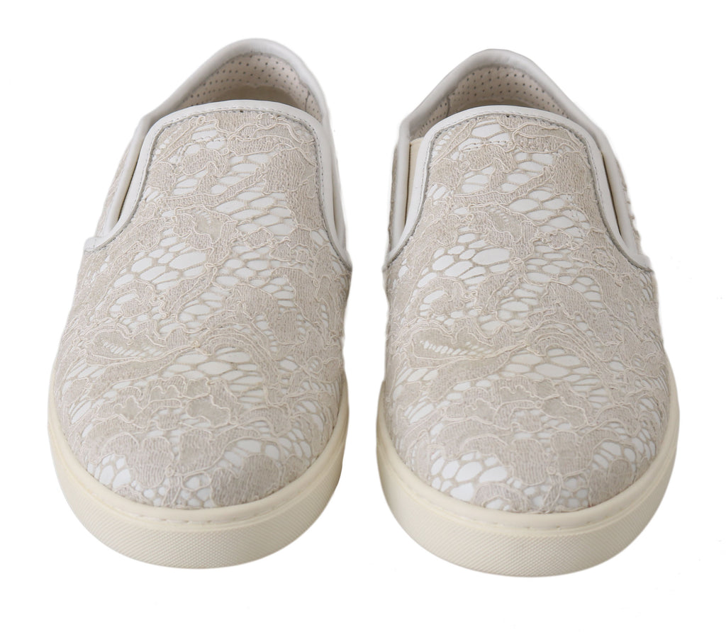 Dolce & Gabbana White Slip On Loafers for Women additional view