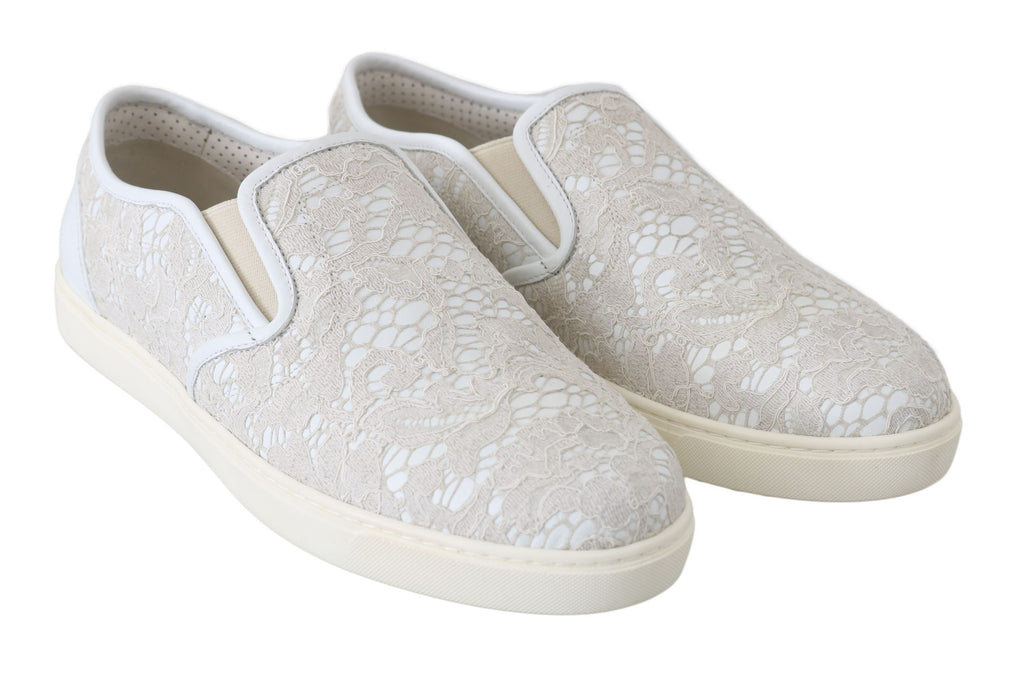 Dolce & Gabbana White Slip On Loafers for Women additional view