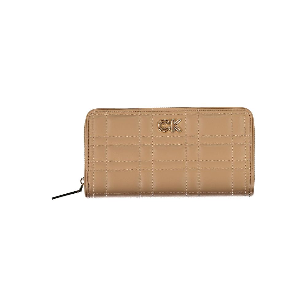 Portefeuille Calvin Klein beige en polyester pour femme