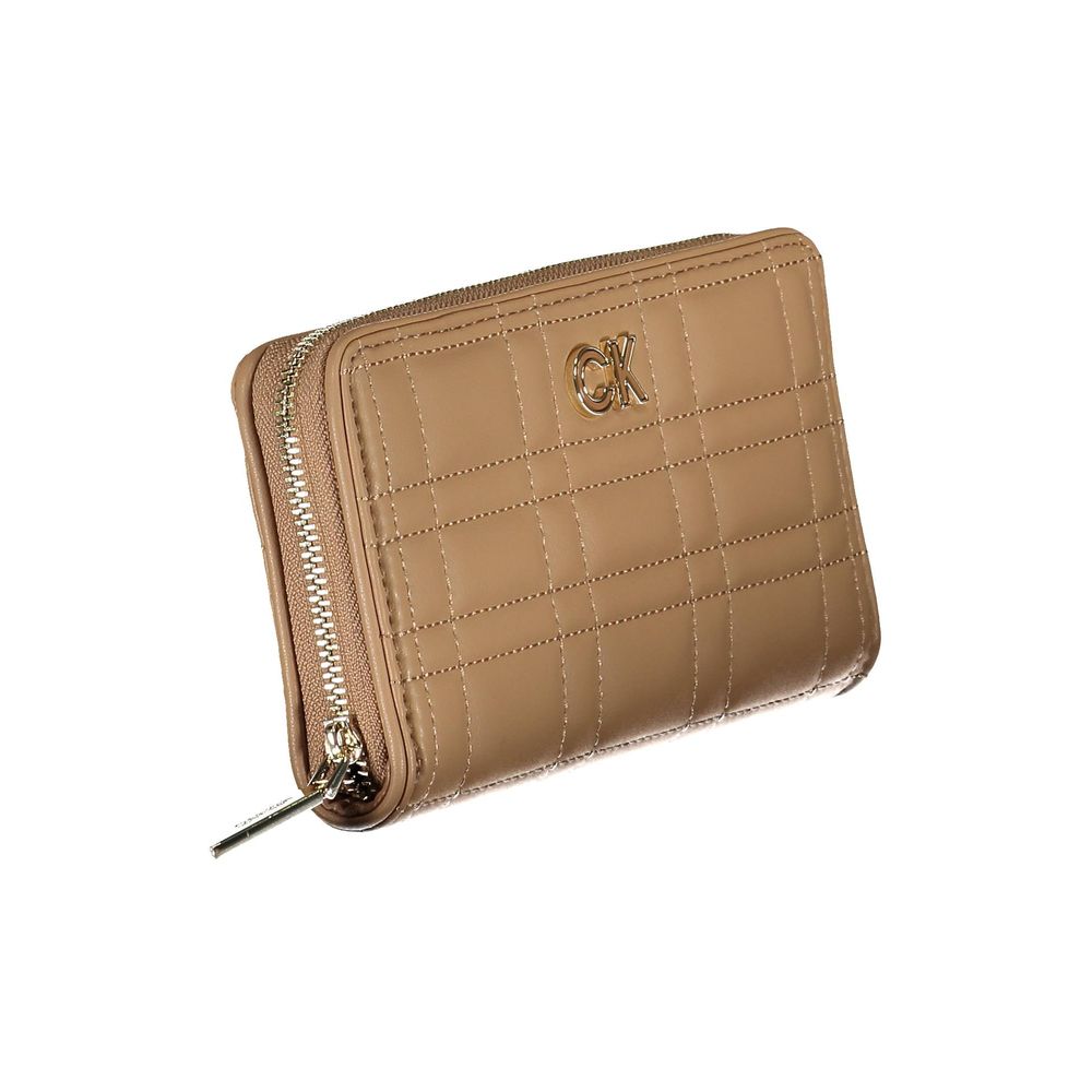 Portefeuille Calvin Klein beige en polyester pour femme