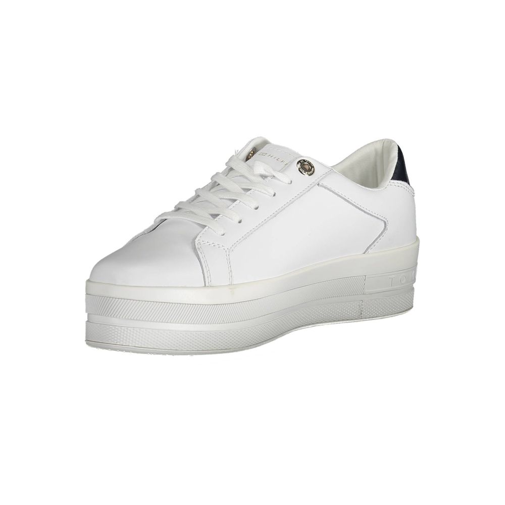 Tommy Hilfiger White Platform Sneakers for Women detail view
