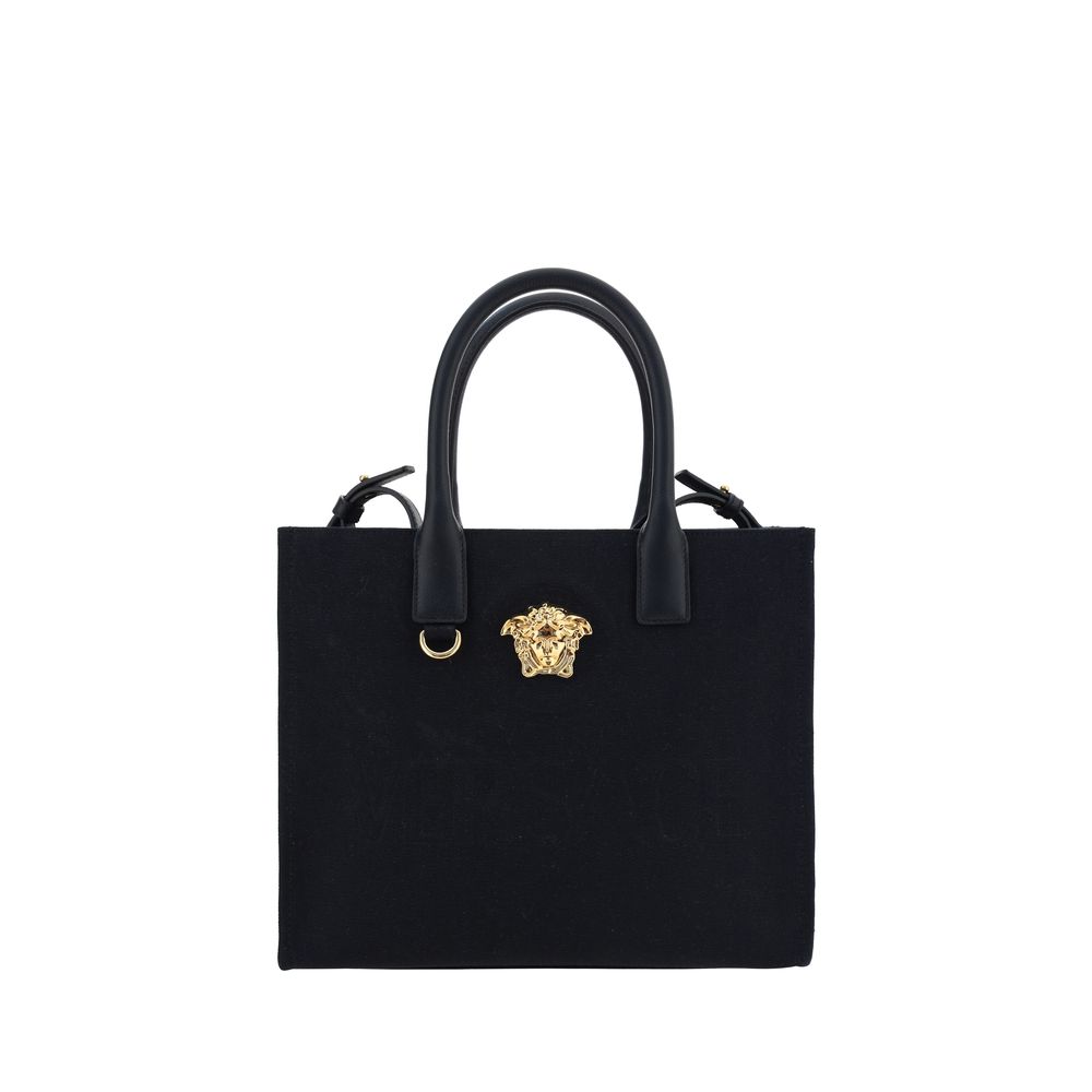 Sac à bandoulière Versace en coton noir