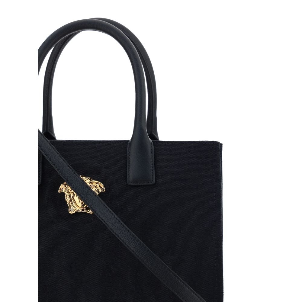 Sac à bandoulière Versace en coton noir