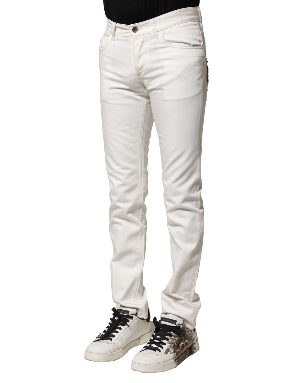 Dolce & Gabbana White Skinny Jeans for Men detail view