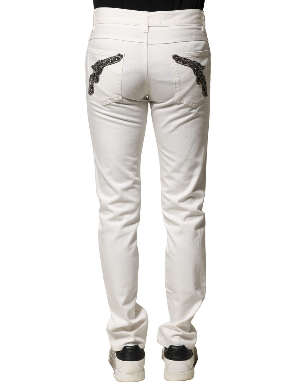 Dolce & Gabbana White Skinny Jeans for Men side view