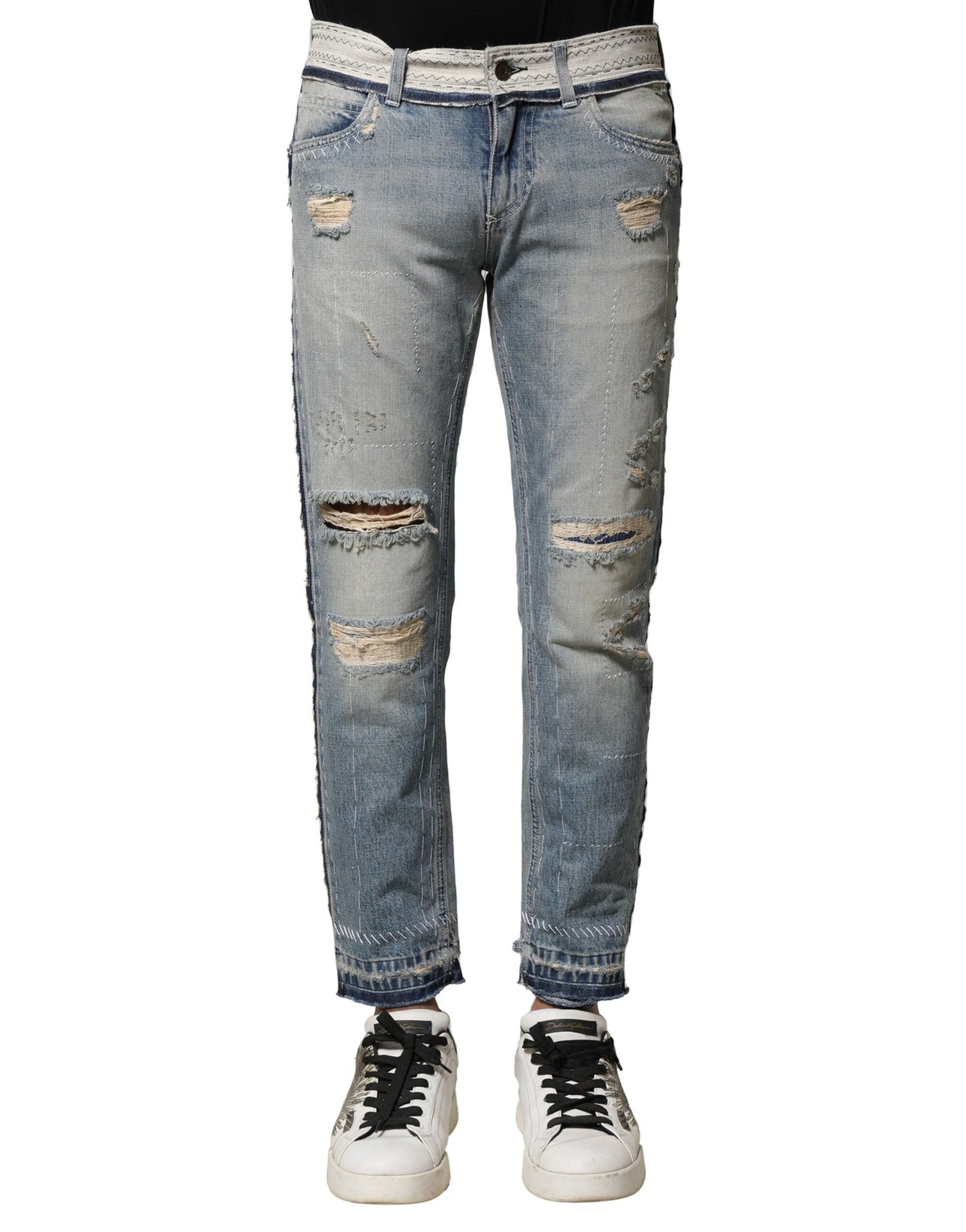 Dolce & Gabbana Blue Straight Leg Jeans for Men