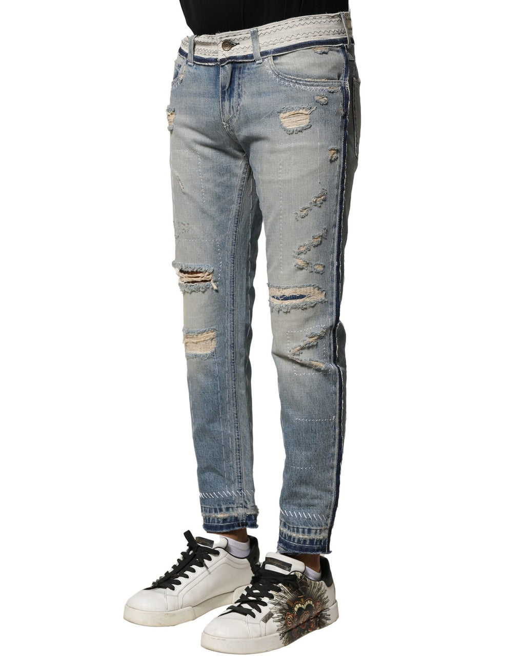 Dolce & Gabbana Blue Straight Leg Jeans for Men detail view