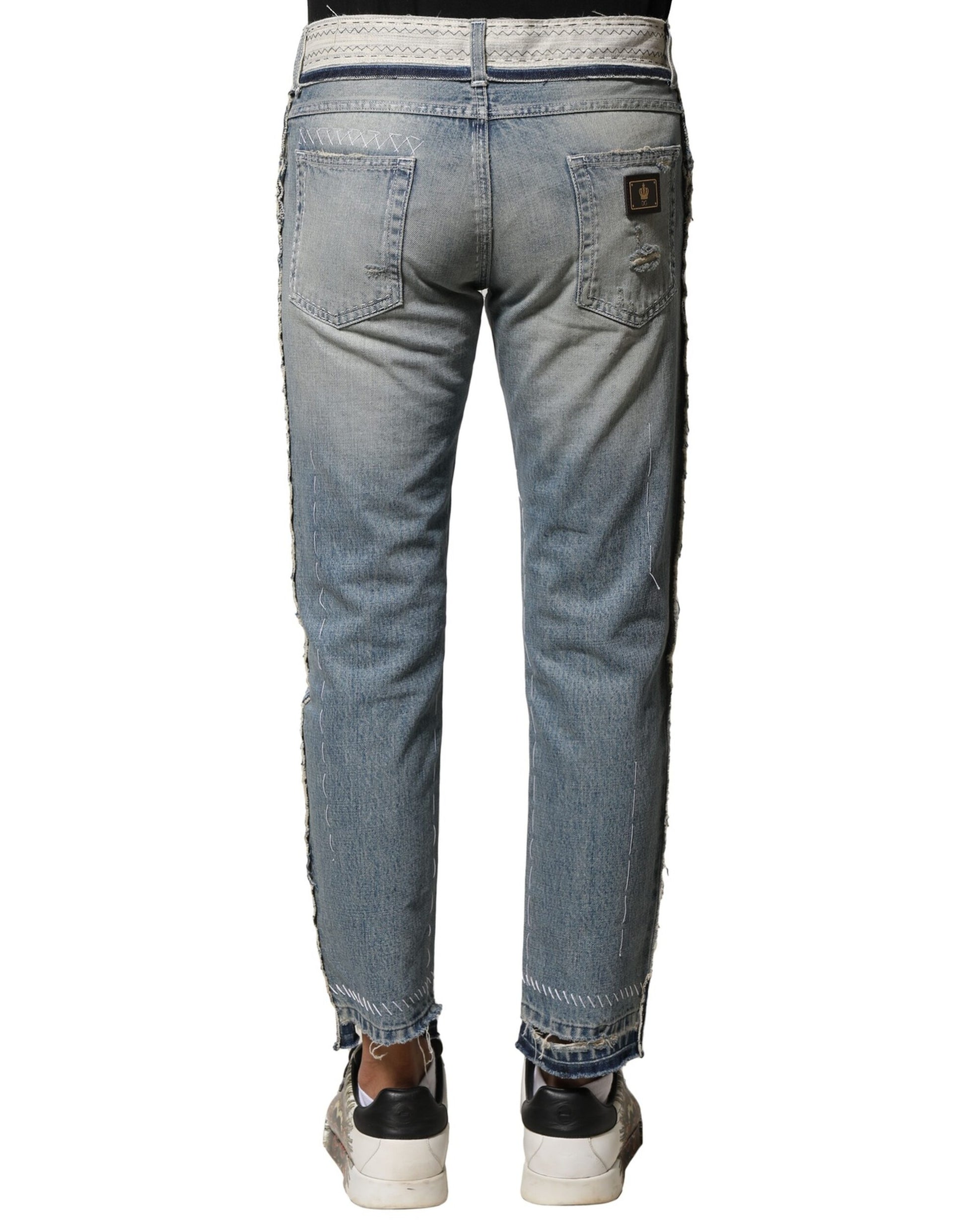 Dolce & Gabbana Blue Straight Leg Jeans for Men side view