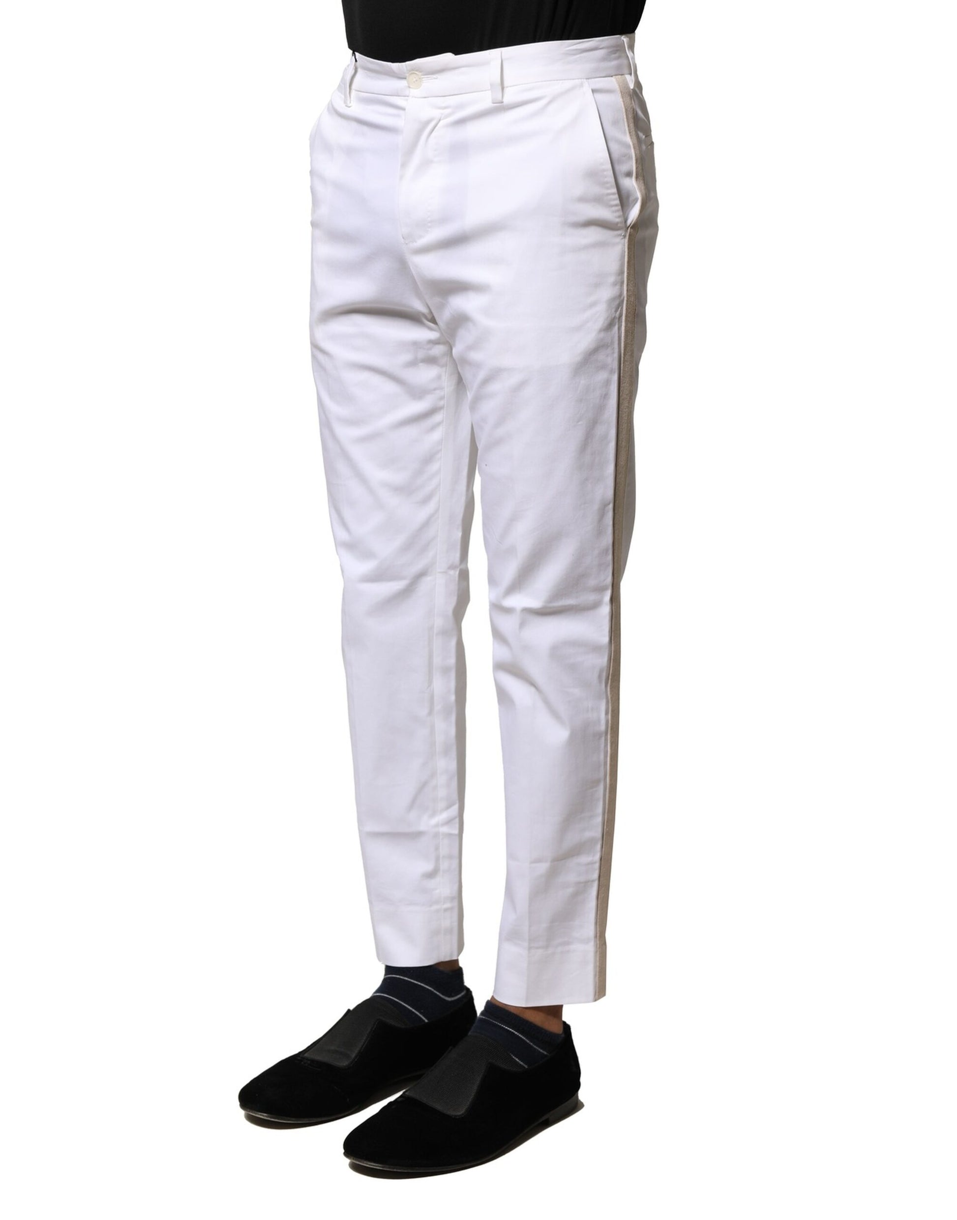 Dolce & Gabbana White Skinny Pants for Men detail view