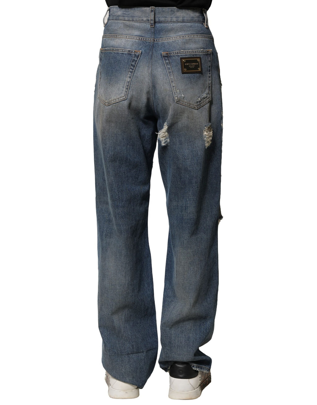 Dolce & Gabbana Blue Straight Leg Jeans for Men side view