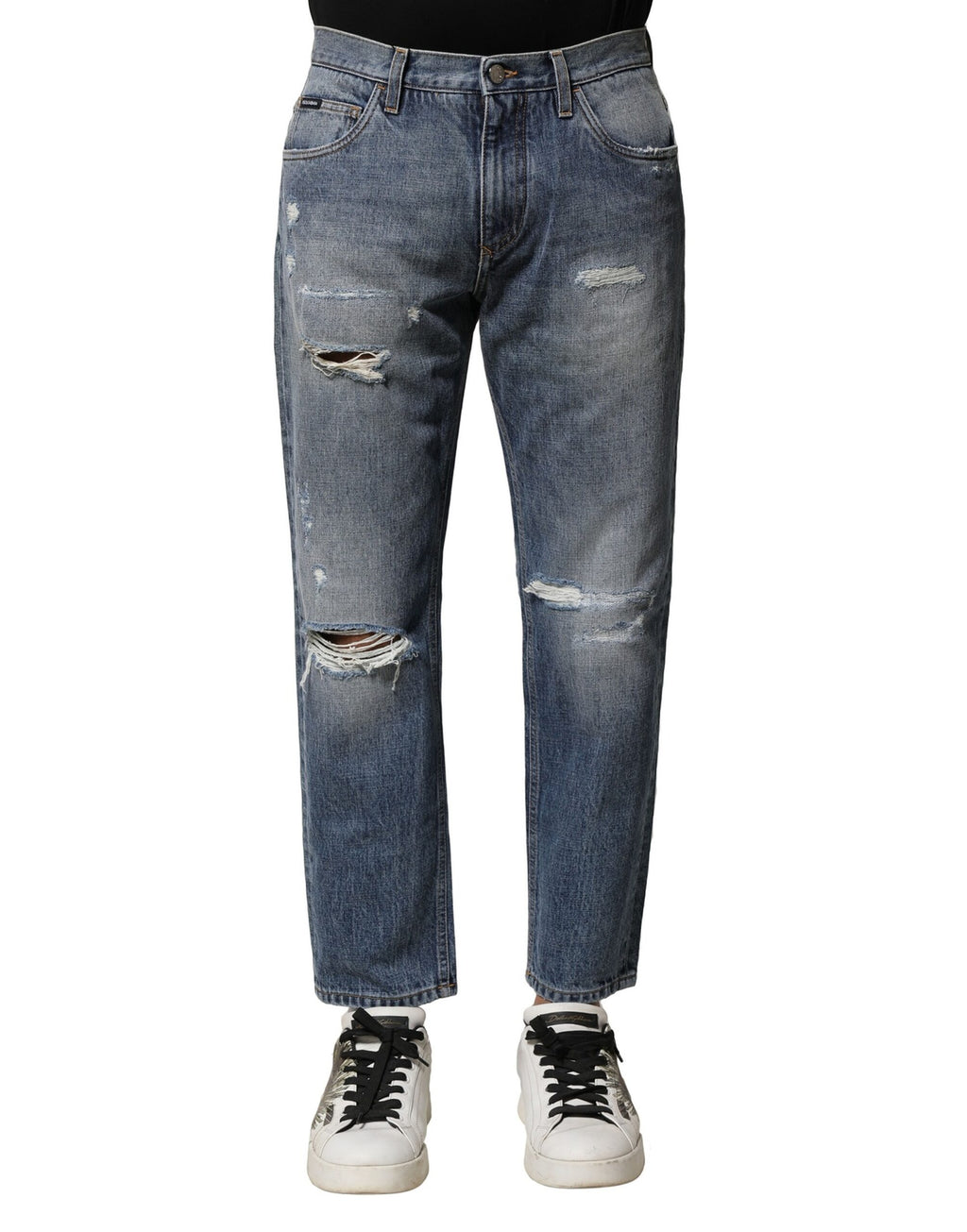 Dolce & Gabbana Blue Straight Leg Jeans for Men