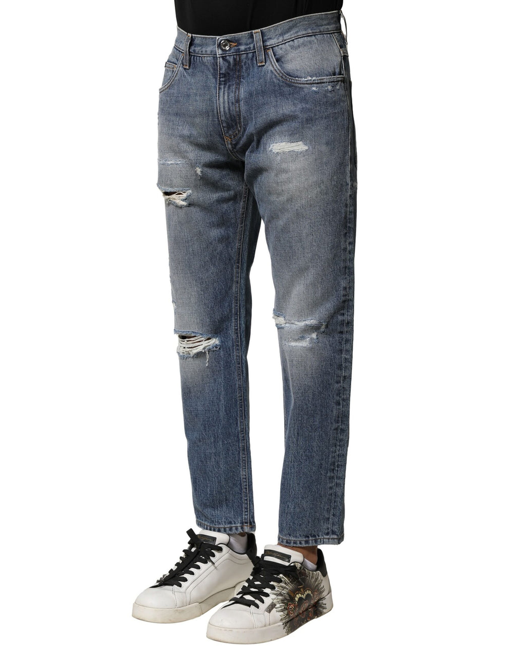 Dolce & Gabbana Blue Straight Leg Jeans for Men detail view