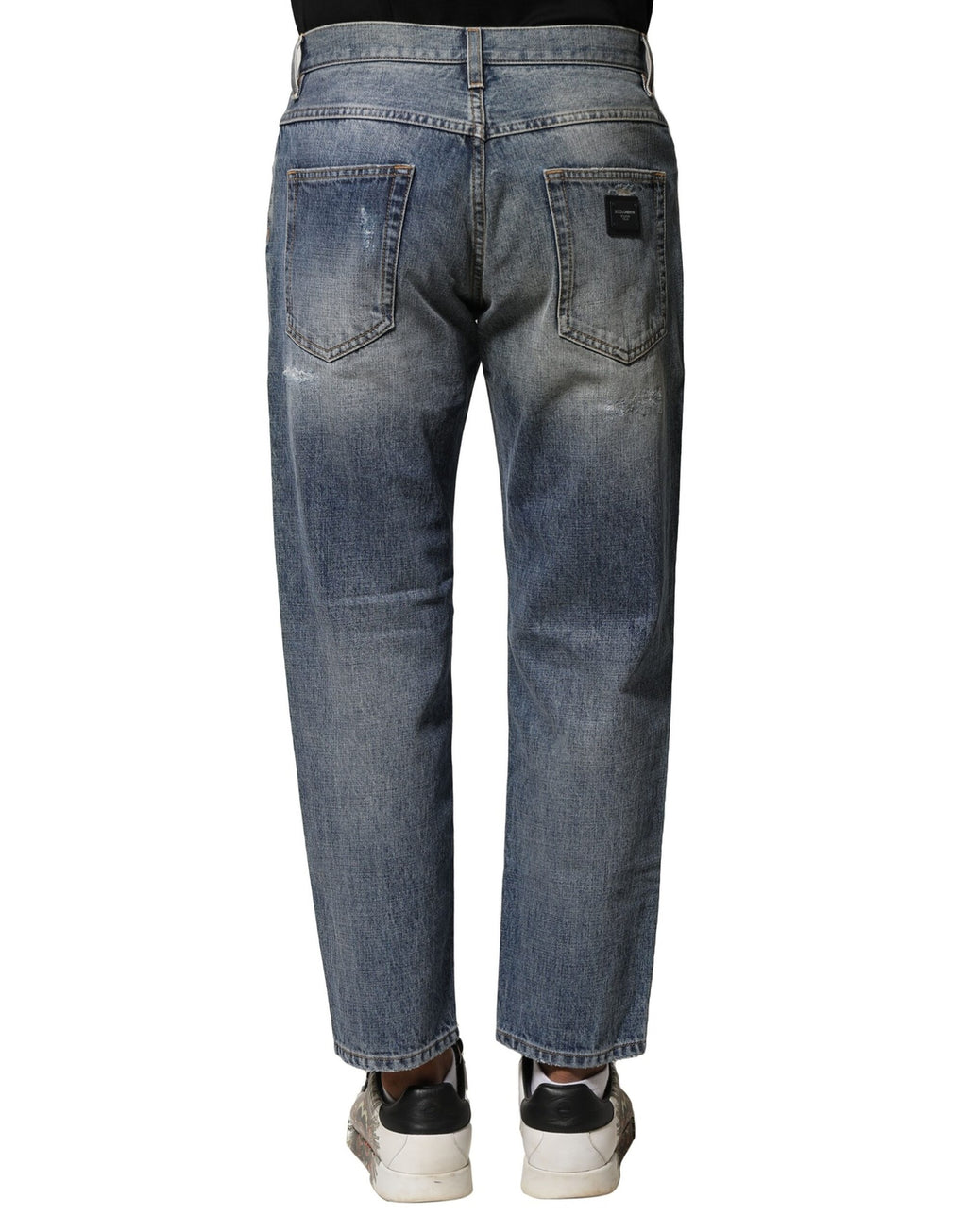 Dolce & Gabbana Blue Straight Leg Jeans for Men side view