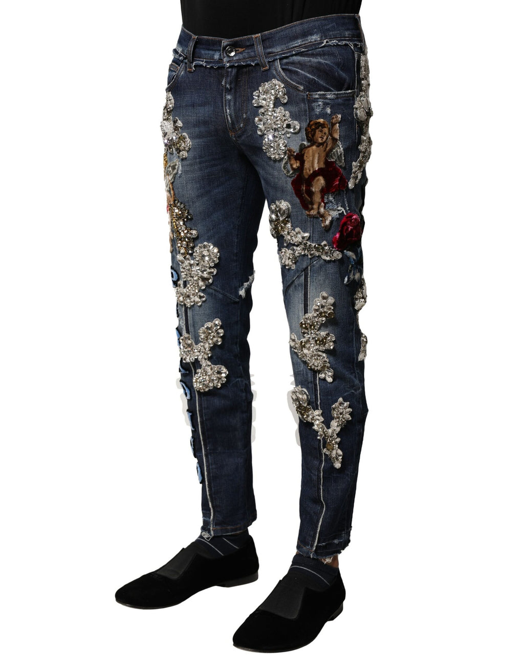 Dolce & Gabbana Blue Skinny Jeans for Men detail view