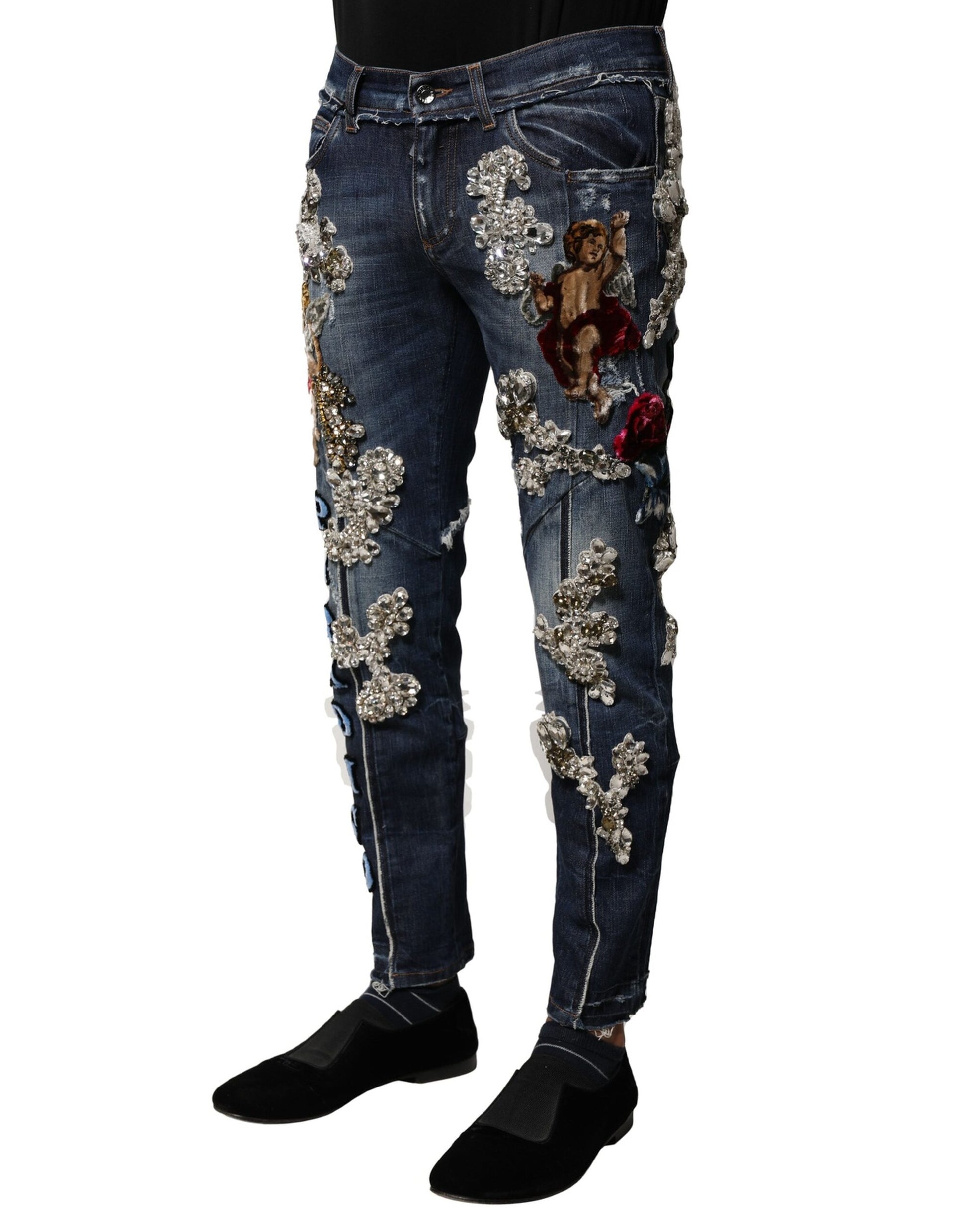 Dolce & Gabbana Blue Skinny Jeans for Men detail view
