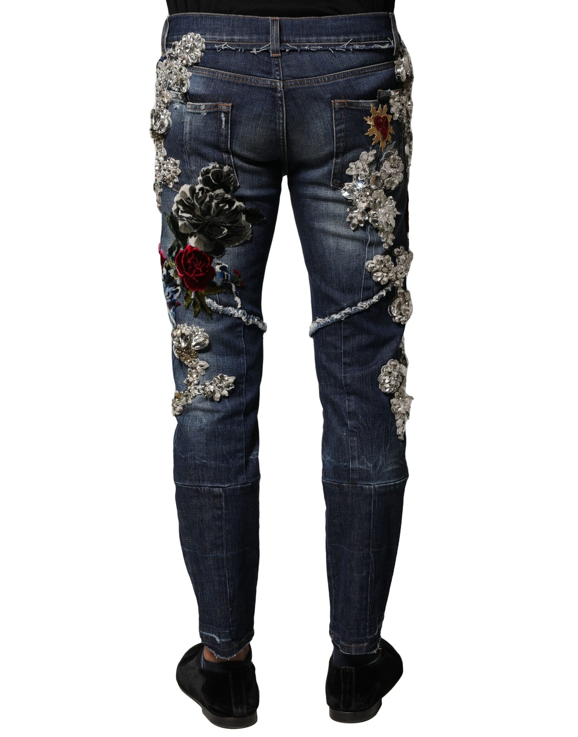 Dolce & Gabbana Blue Skinny Jeans for Men side view