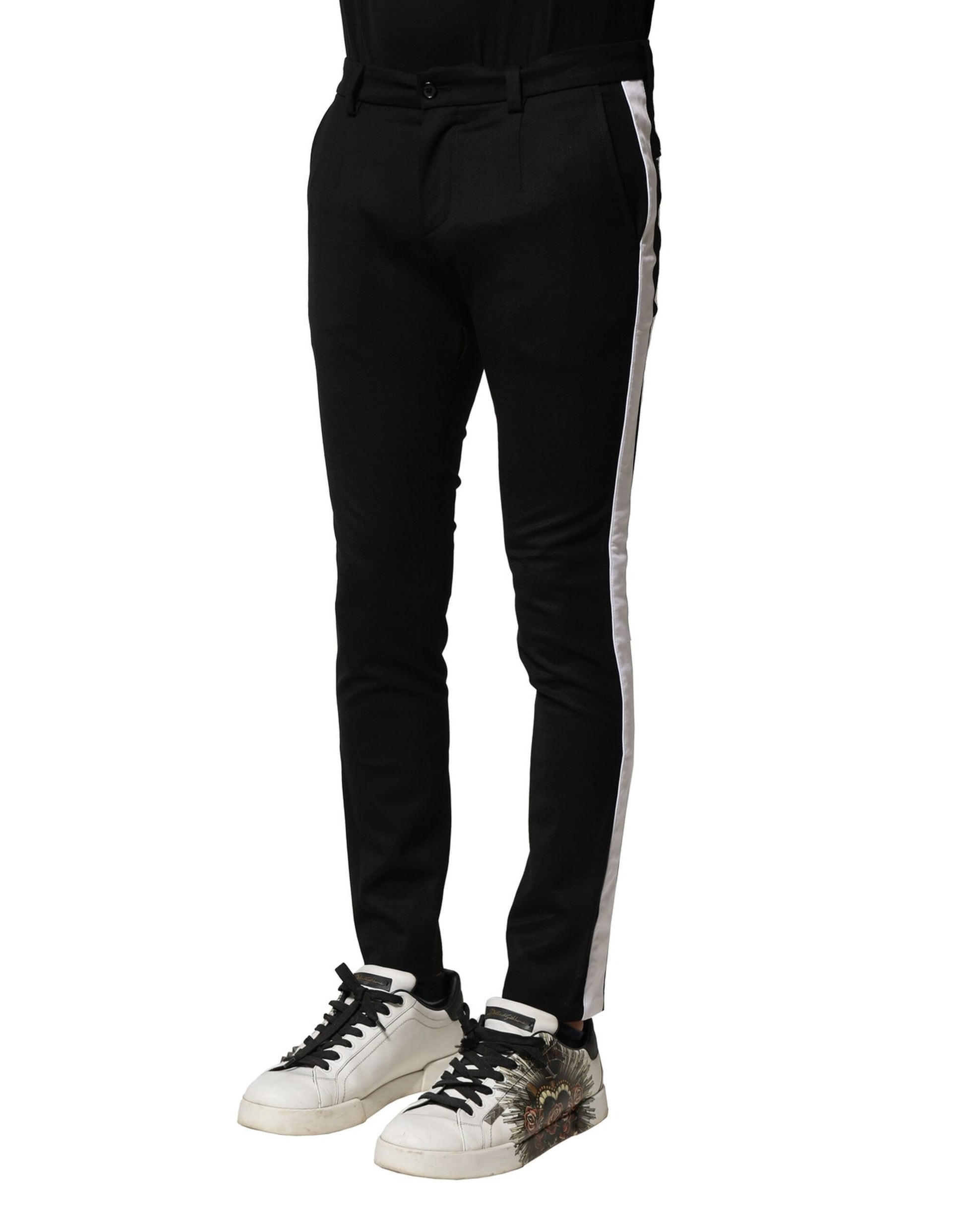 Dolce & Gabbana Black Skinny Pants for Men detail view