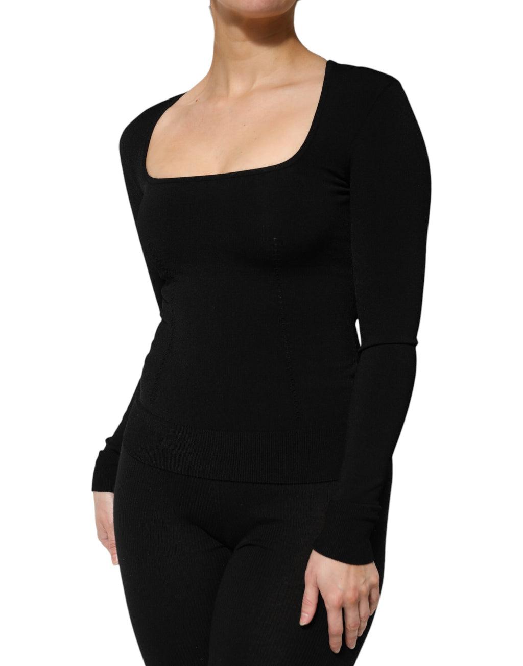Dolce & Gabbana Black Long Sleeve T-Shirt for Women detail view