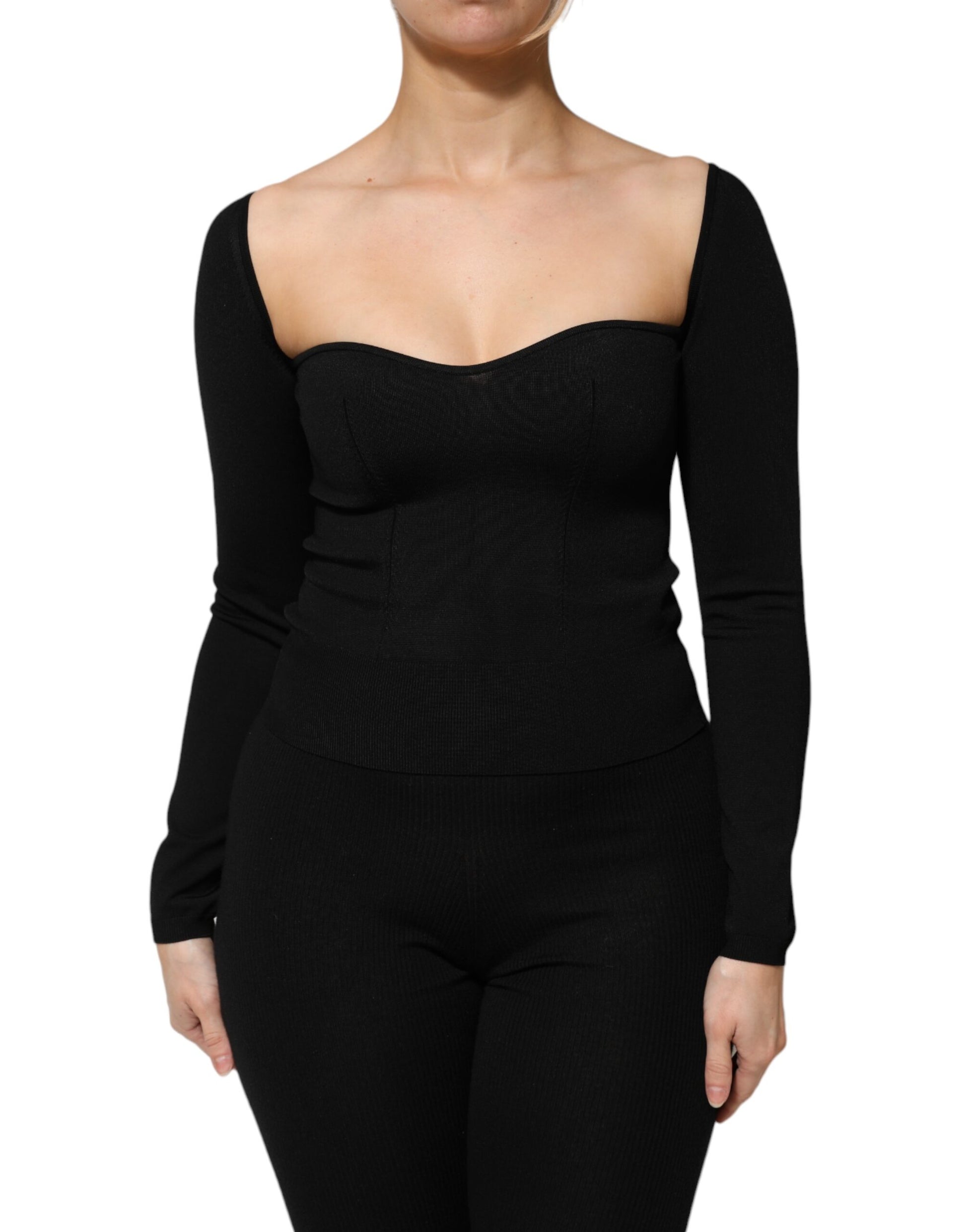 Dolce & Gabbana Black Long Sleeve T-Shirt for Women alternate view