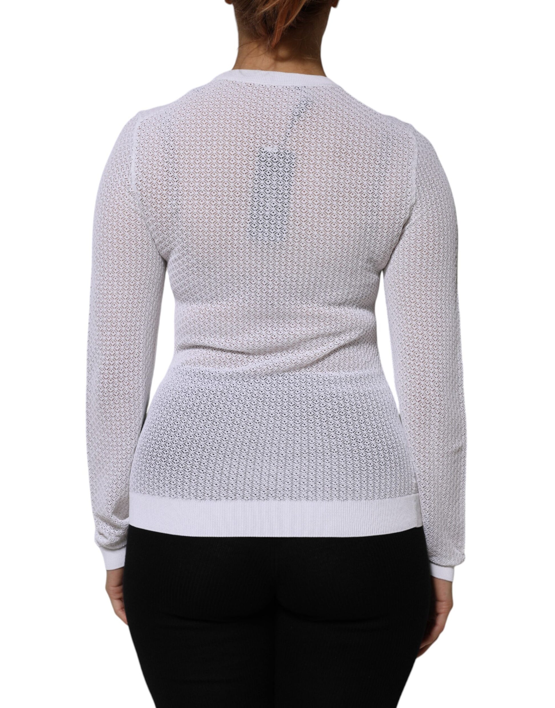 Dolce & Gabbana White Long Sleeve T-Shirt for Women side view