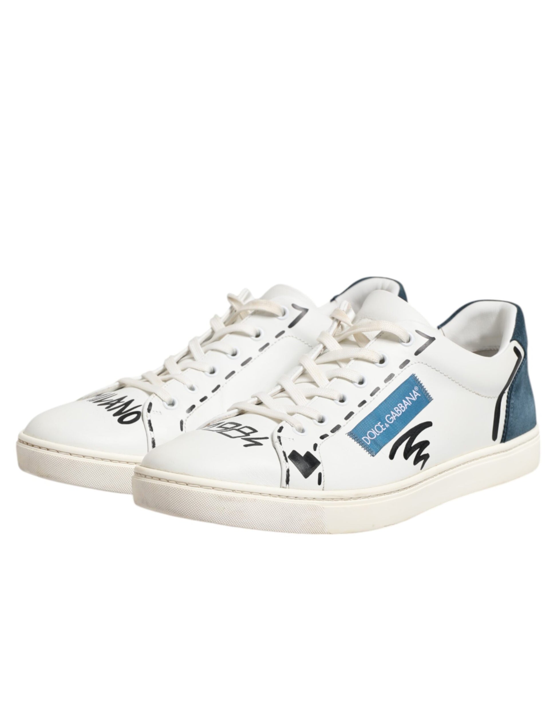 Dolce & Gabbana White Low Top Sneakers for Men side view