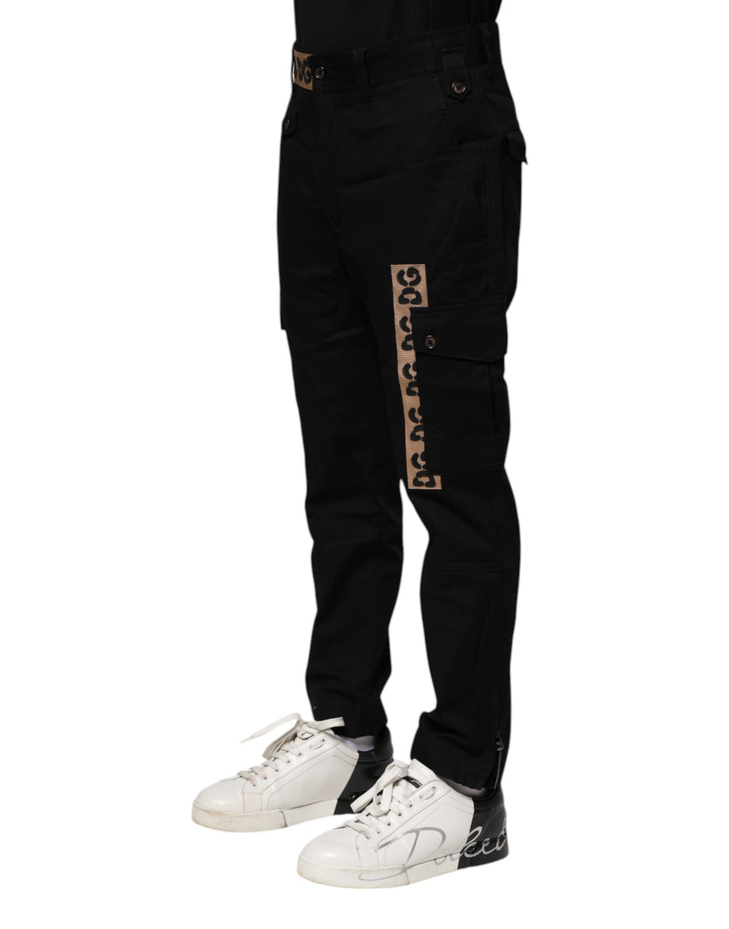 Dolce & Gabbana Black Cargo Pants for Men detail view
