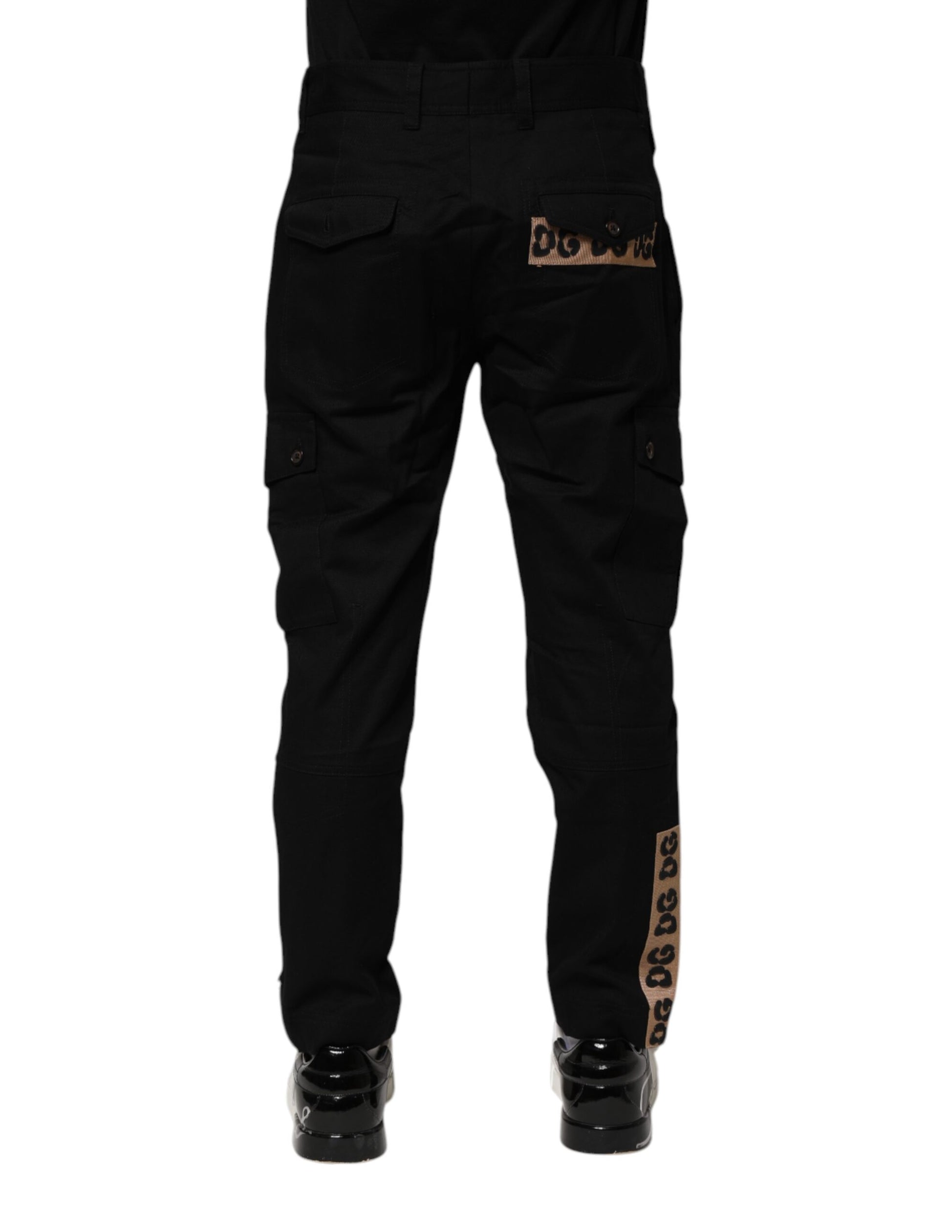 Dolce & Gabbana Black Cargo Pants for Men side view