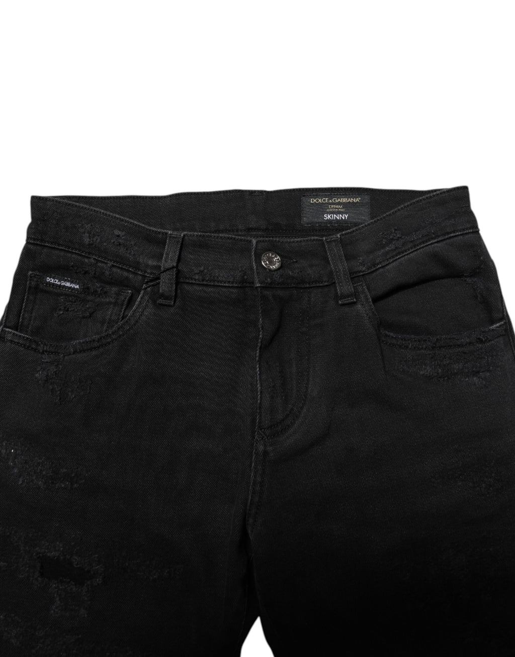 Jeans skinny en denim de coton noir Dolce & Gabbana pour homme