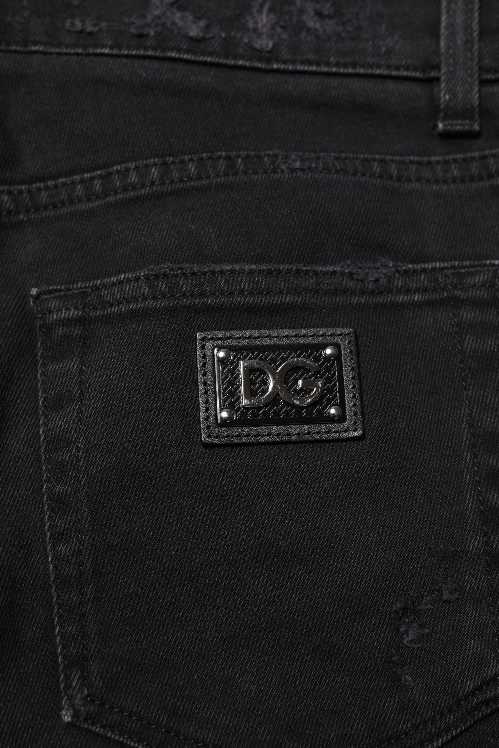 Jeans skinny en denim de coton noir Dolce & Gabbana pour homme