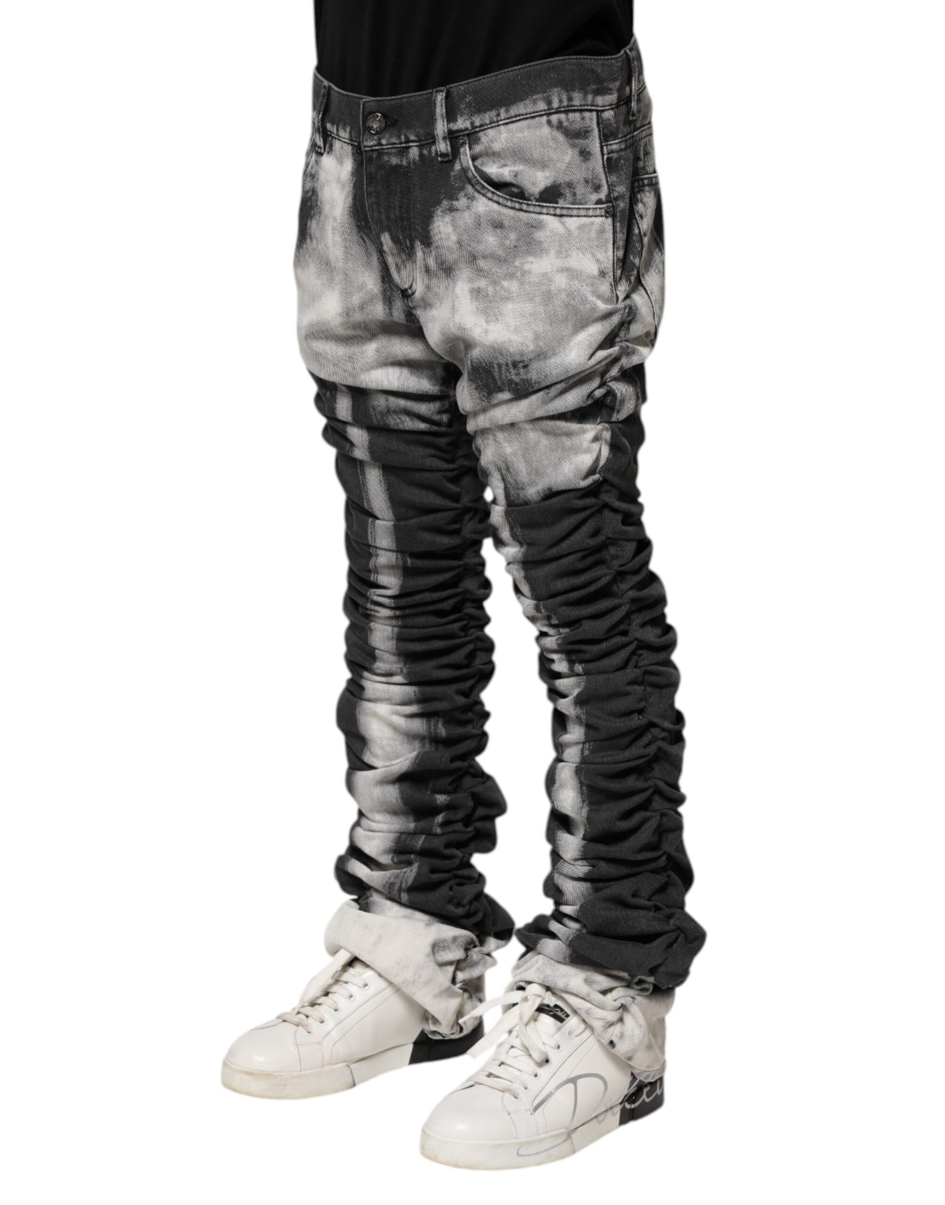 Dolce & Gabbana Black Straight Leg Jeans for Men detail view
