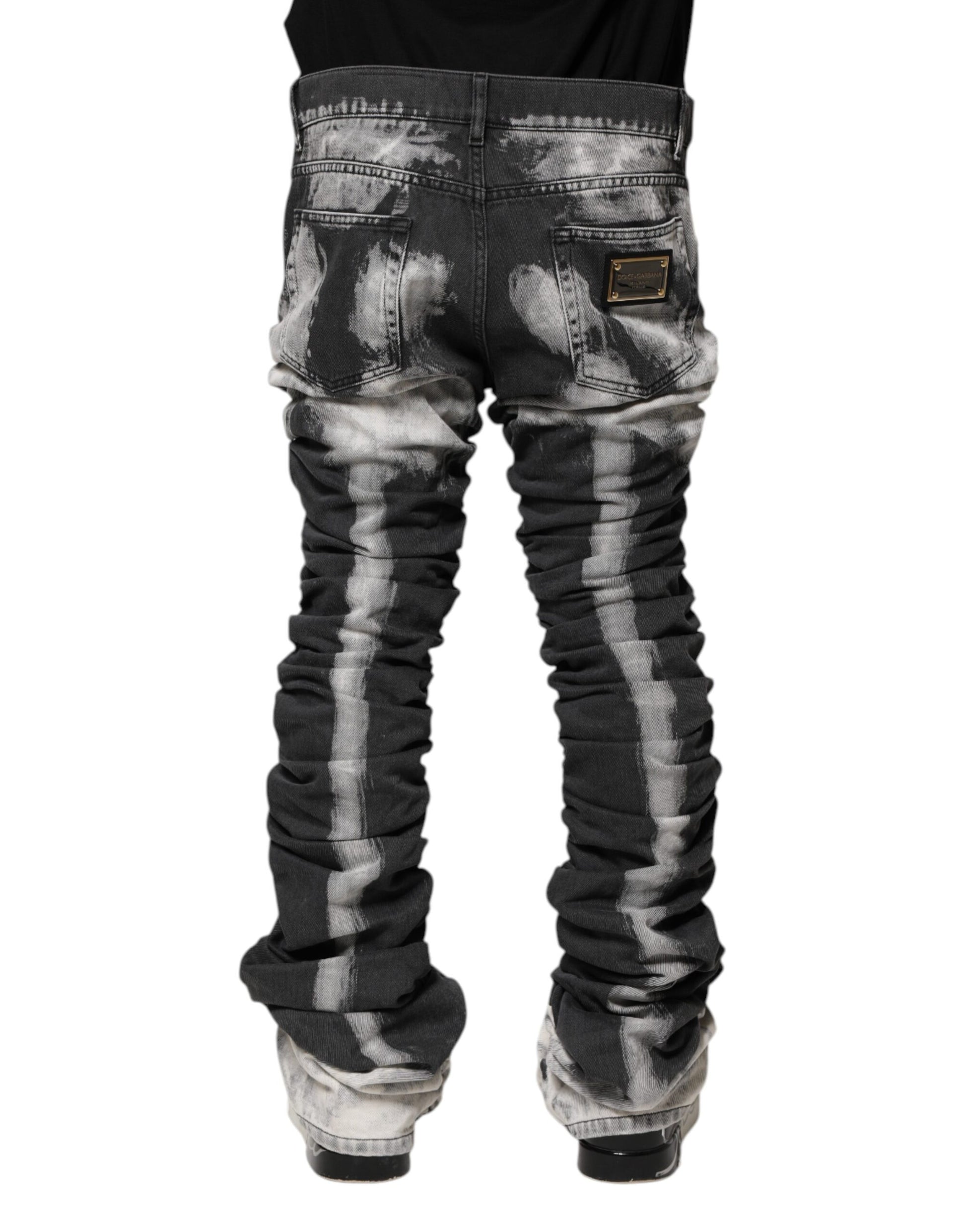 Dolce & Gabbana Black Straight Leg Jeans for Men side view