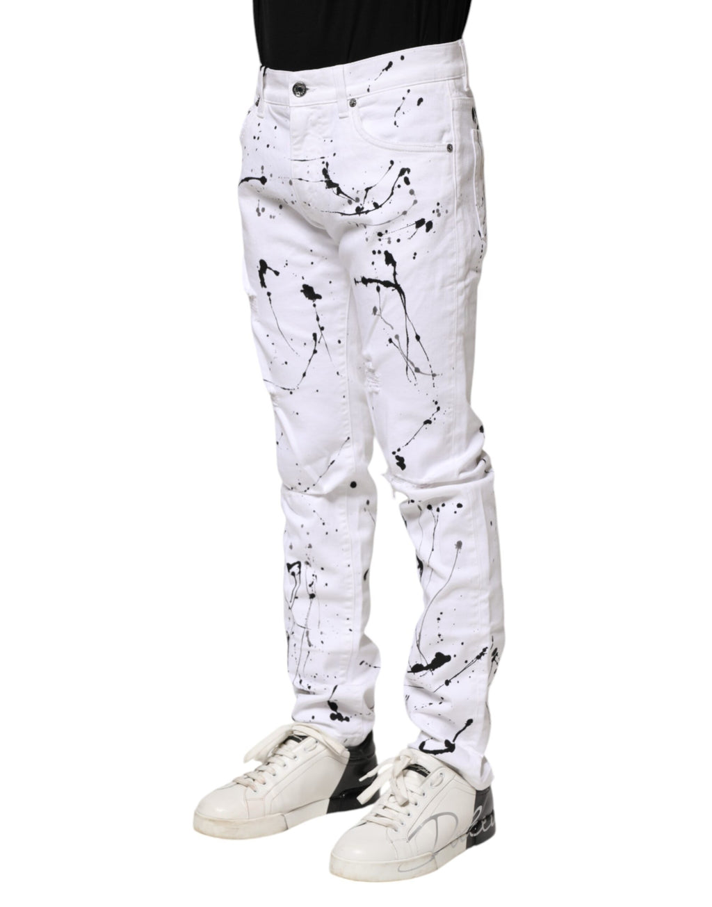 Dolce & Gabbana White Skinny Jeans for Men detail view