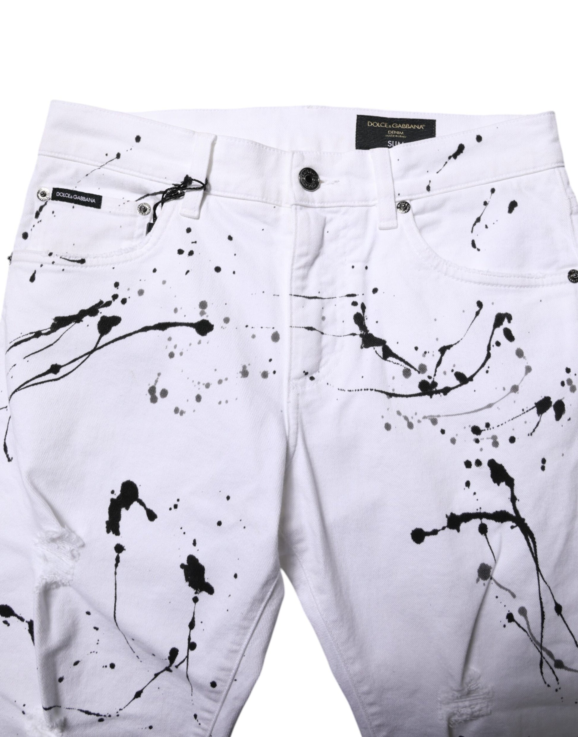 Dolce & Gabbana White Skinny Jeans for Men additional view