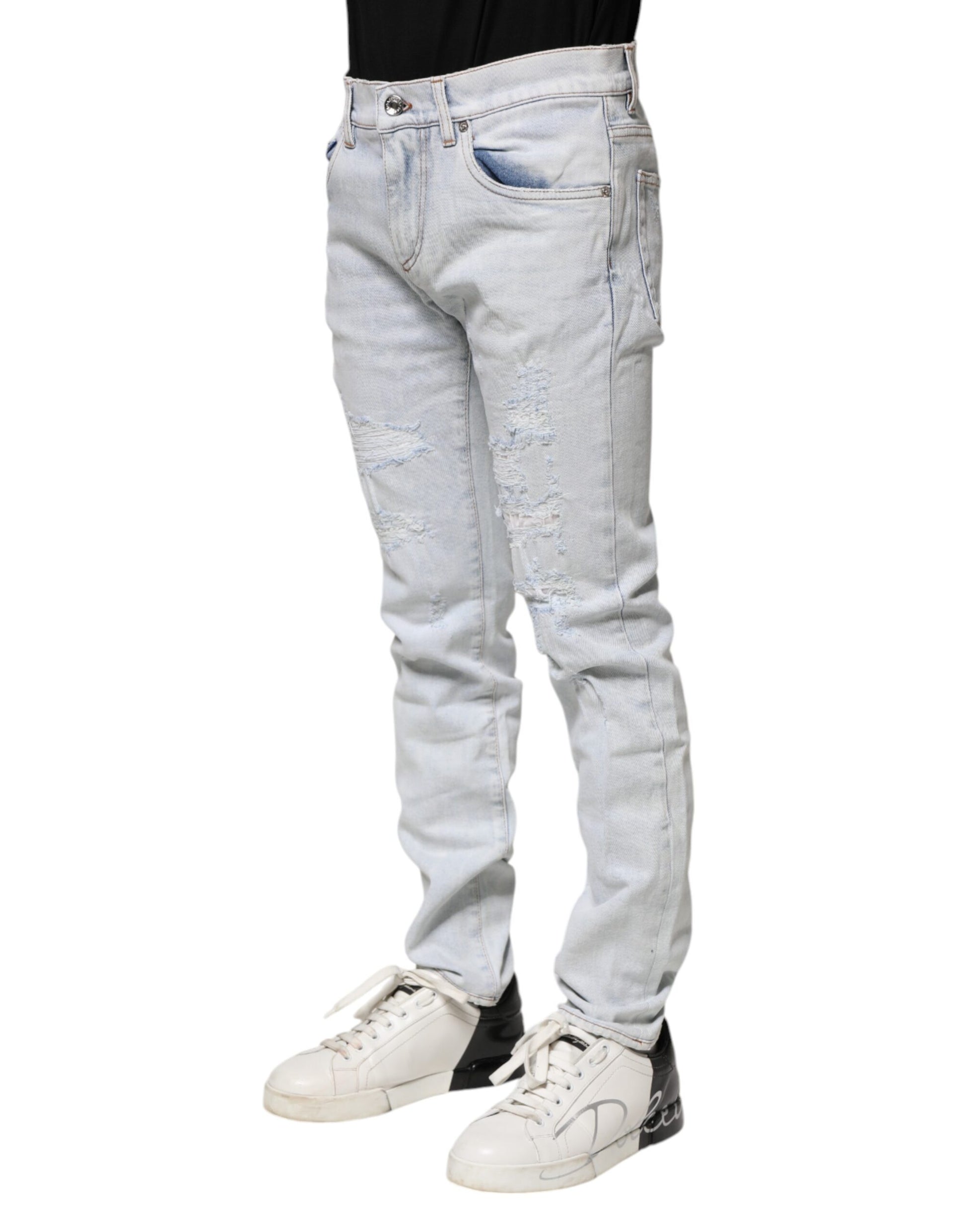 Dolce & Gabbana Blue Skinny Jeans for Men detail view