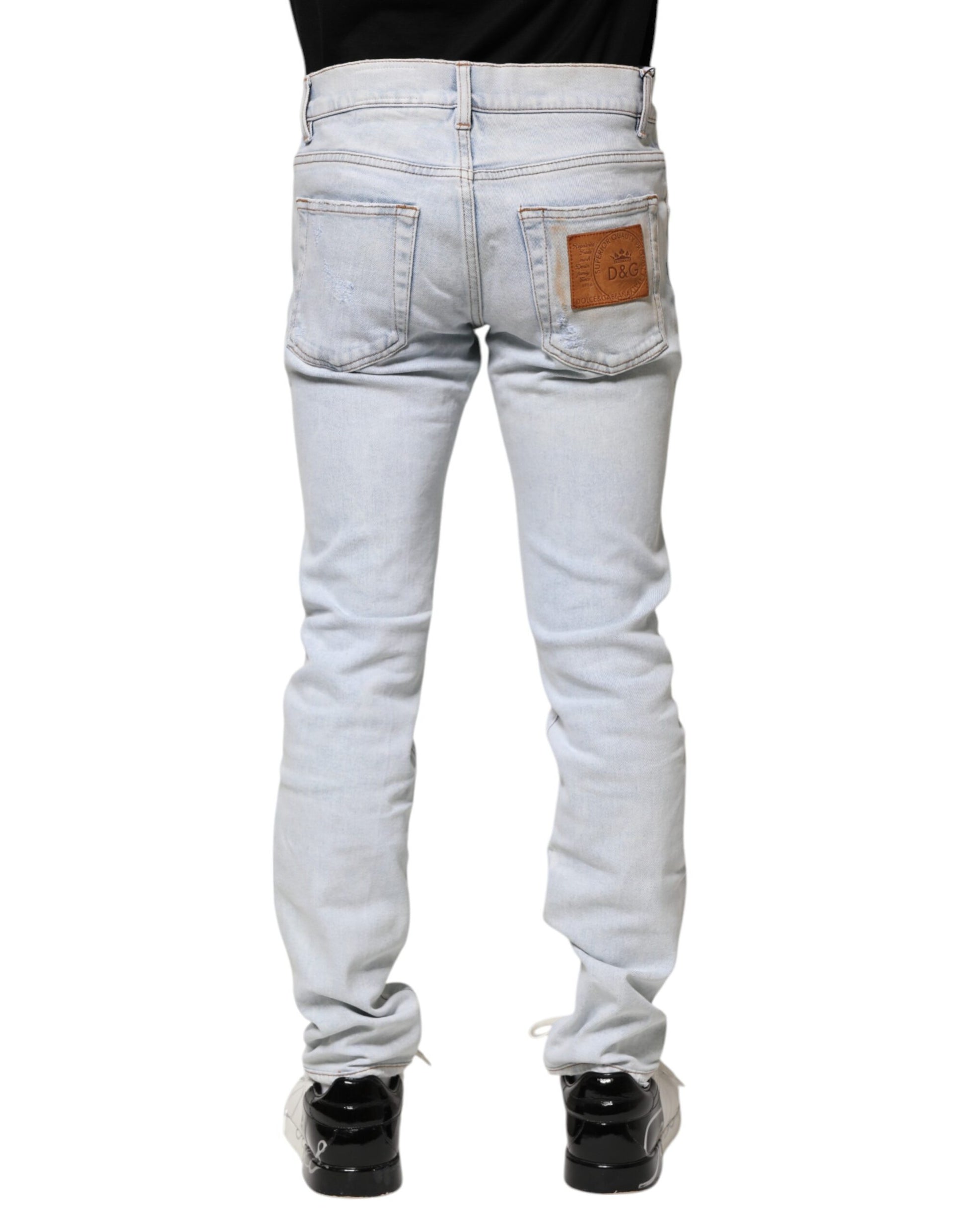 Dolce & Gabbana Blue Skinny Jeans for Men side view