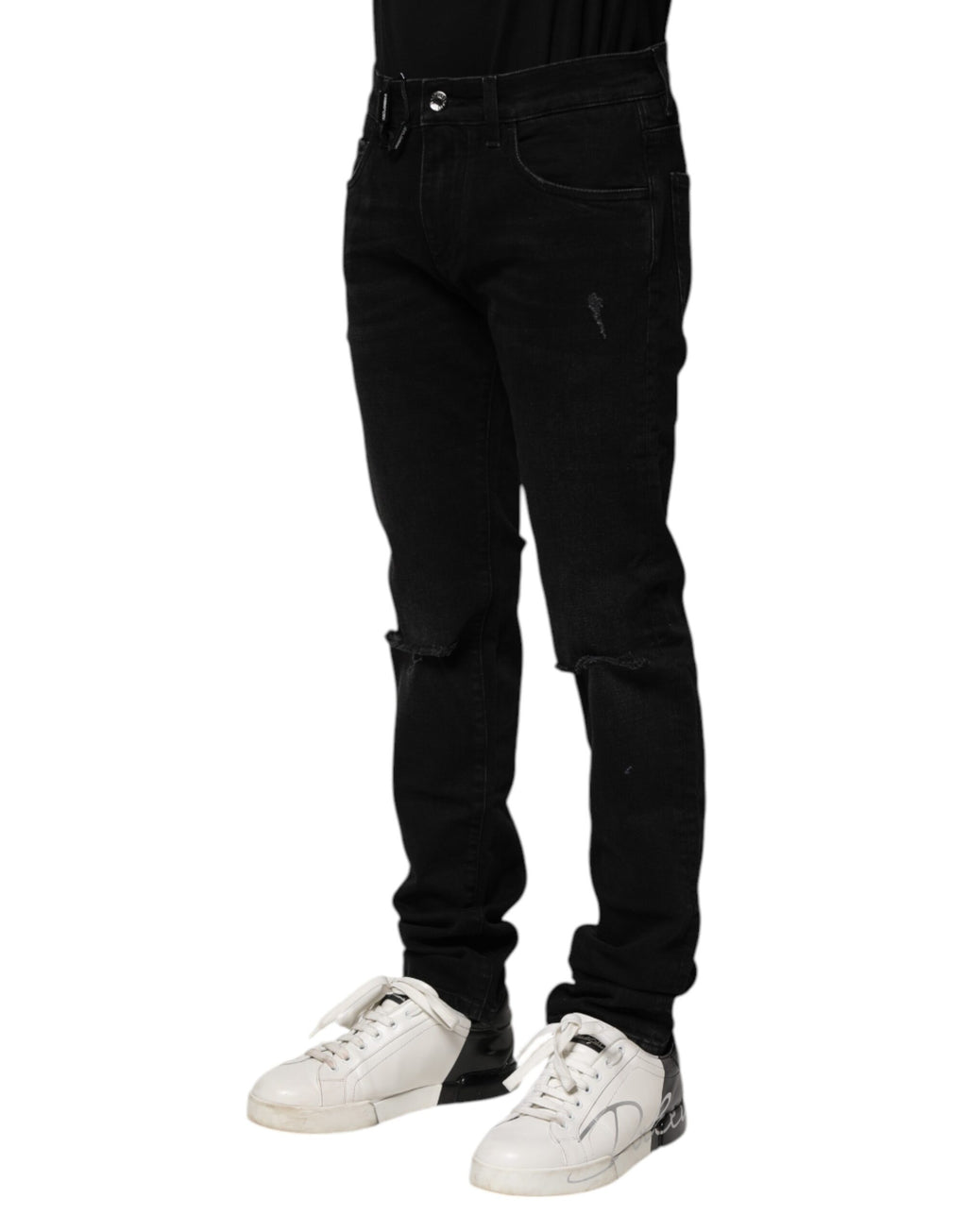 Dolce & Gabbana Black Skinny Jeans for Men detail view