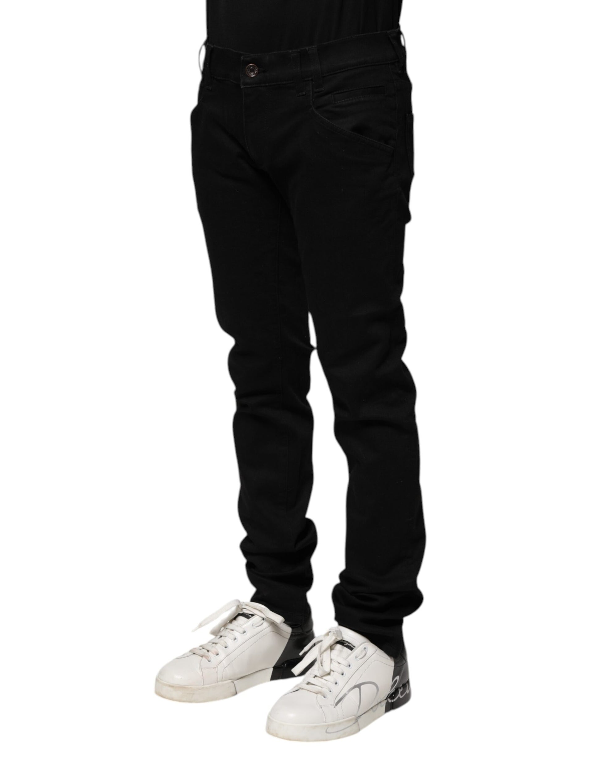 Dolce & Gabbana Black Skinny Jeans for Men detail view