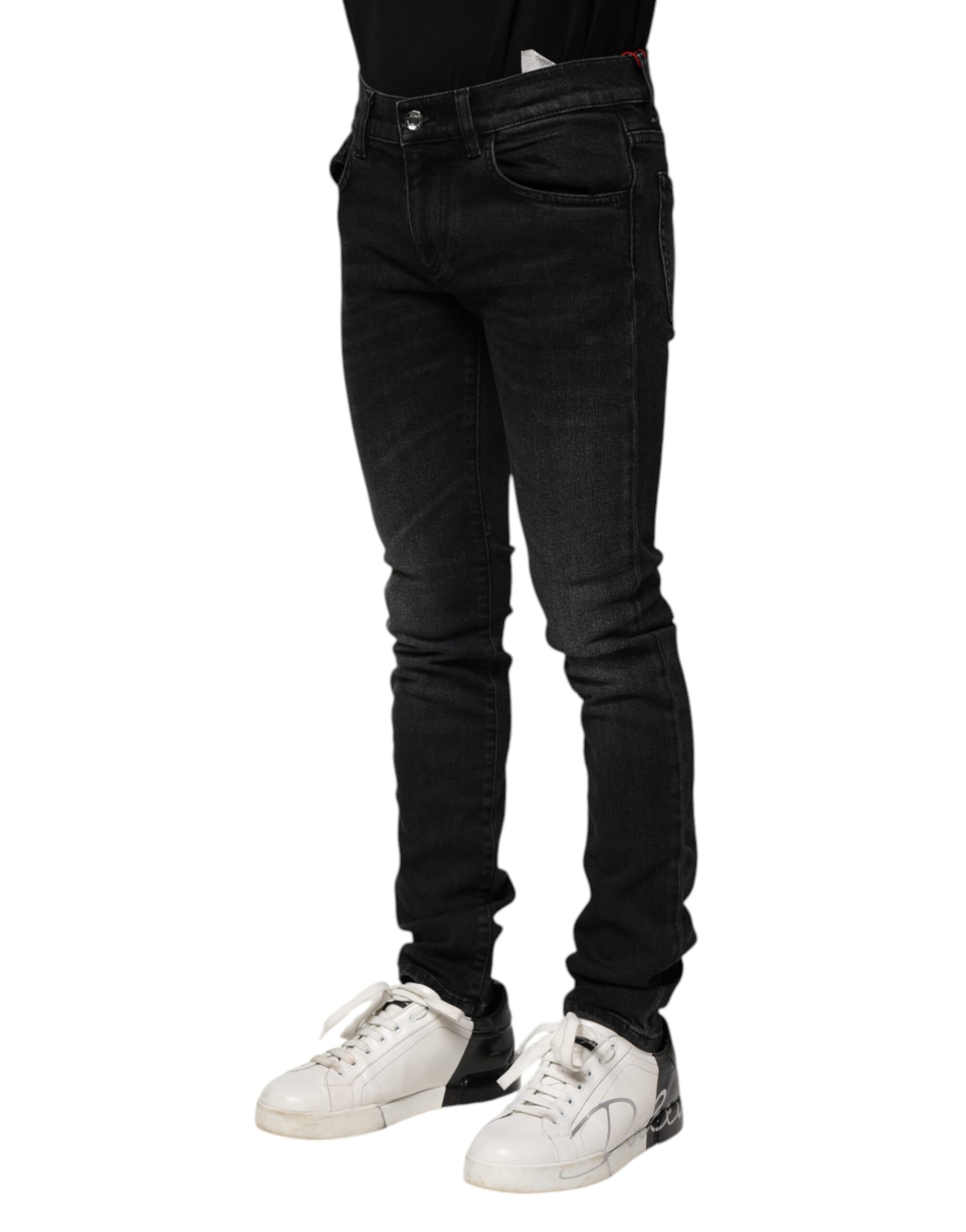 Dolce & Gabbana Black Skinny Jeans for Men detail view