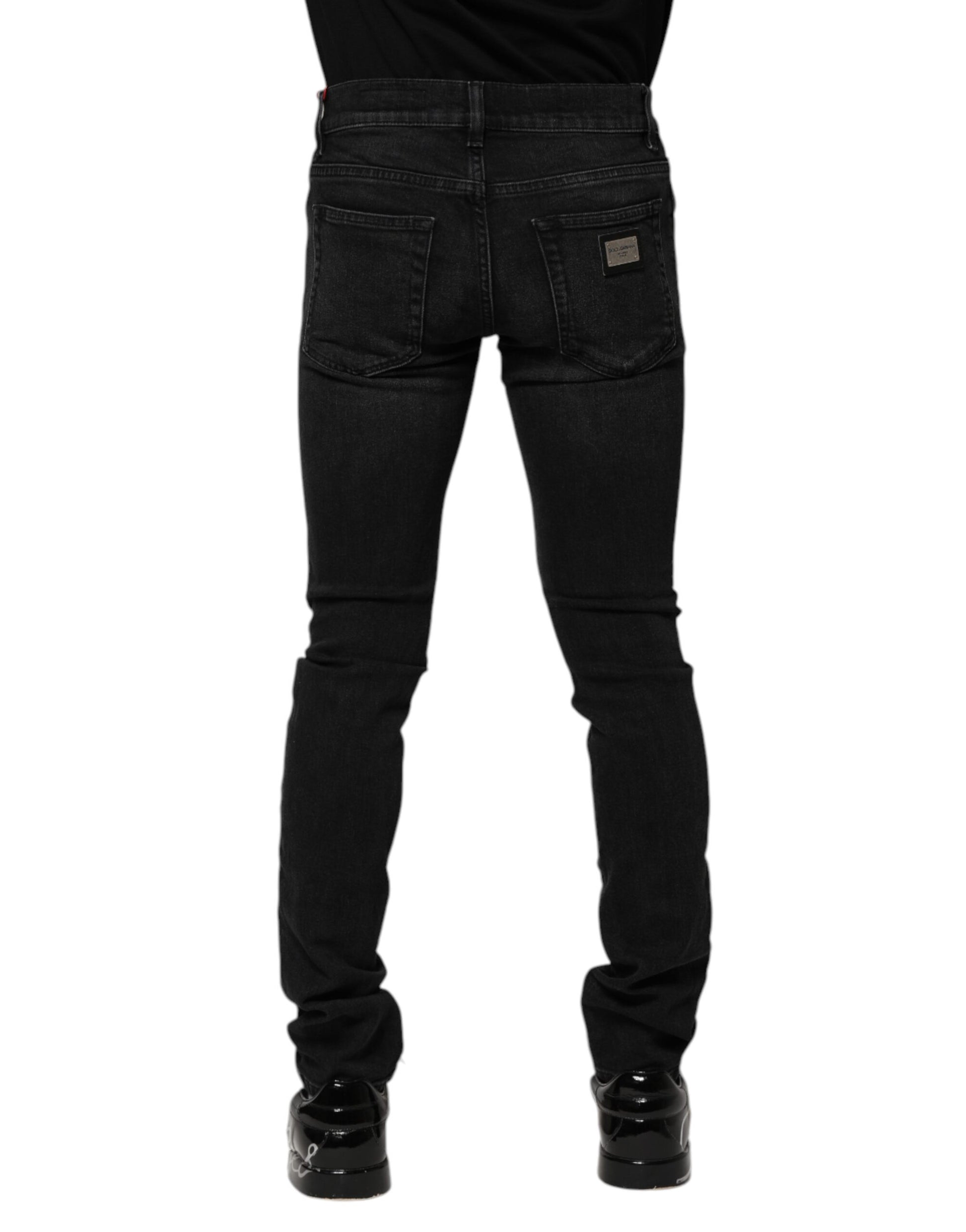 Dolce & Gabbana Black Skinny Jeans for Men side view